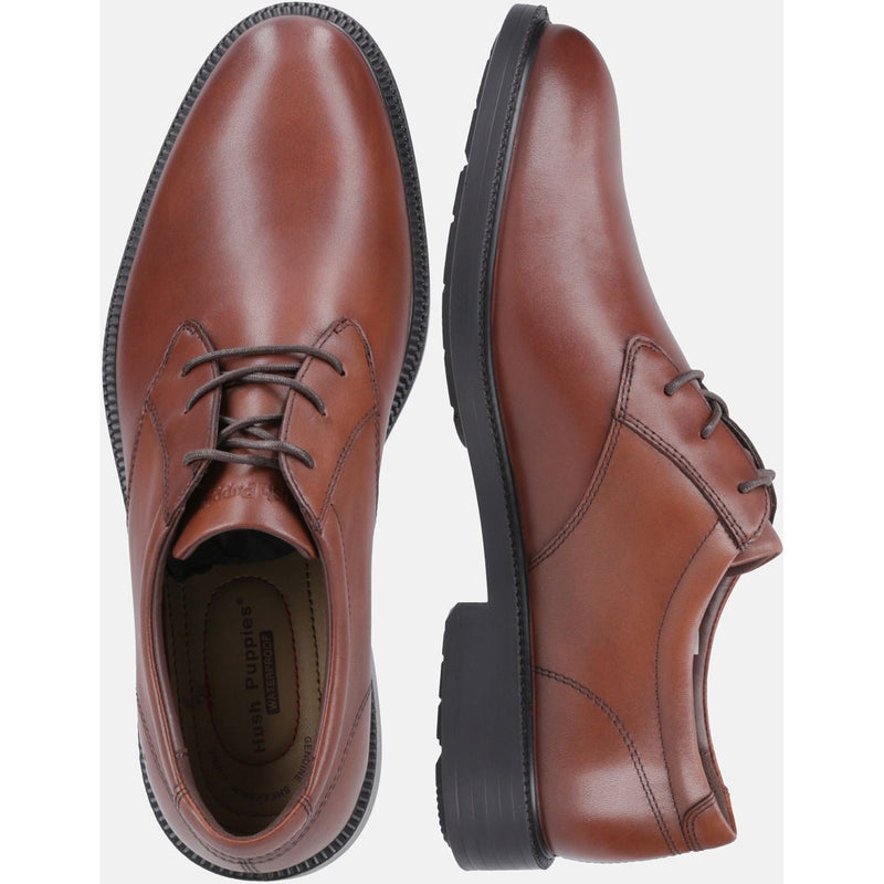 Hush Puppies Banker Chaussures En Cuir Marron À Lacets Pour Homme