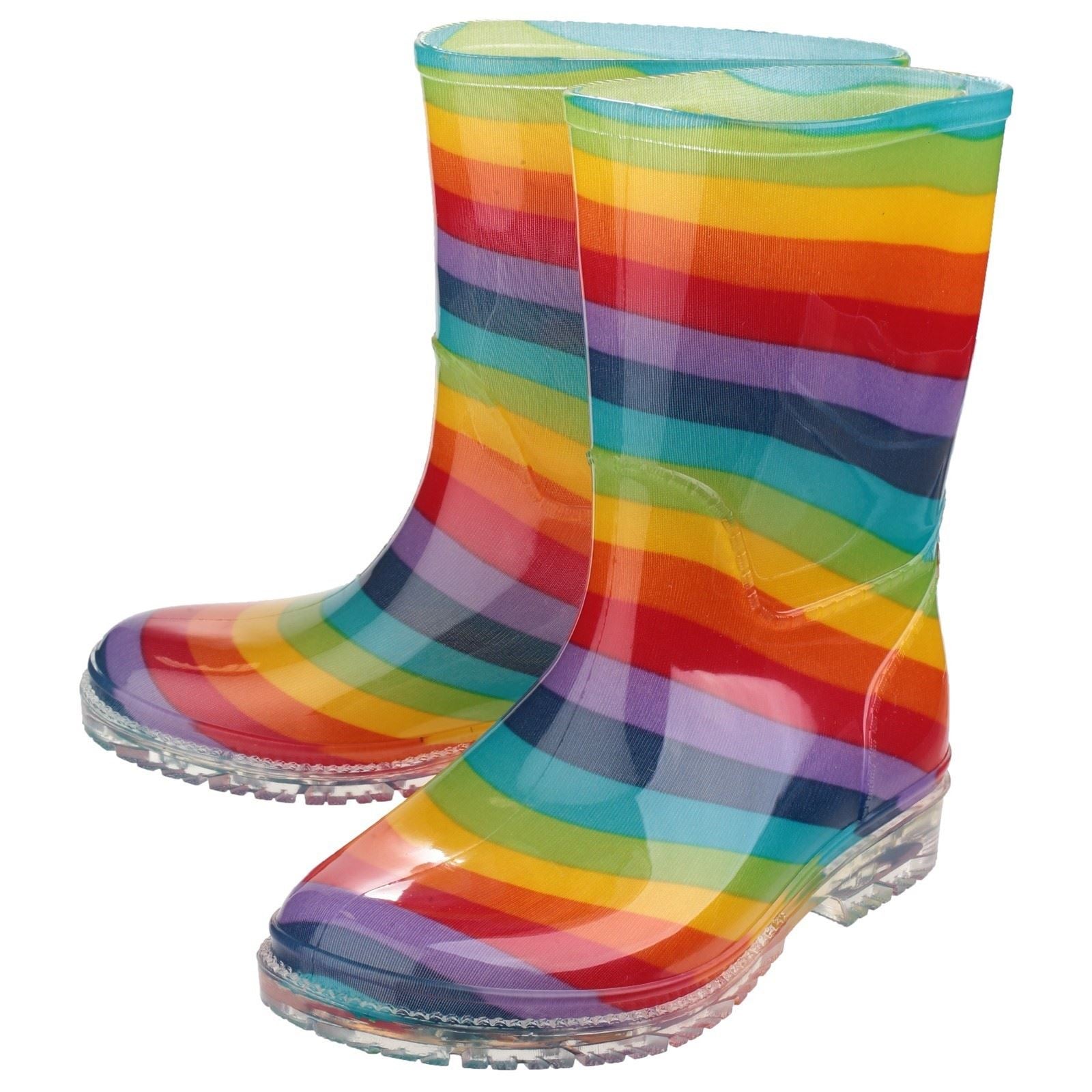 Cotswold PVC Jnr Bottes De Pluie Arc-en-ciel Pour Filles En Pvc
