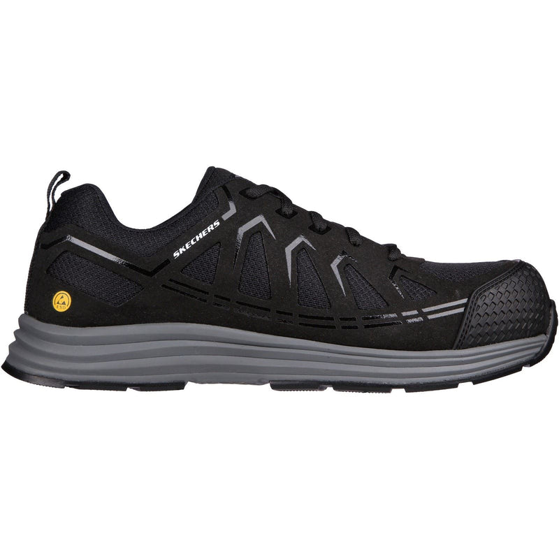 Skechers Workwear Malad II Baskets De Sécurité Noires Pour Hommes En Textile
