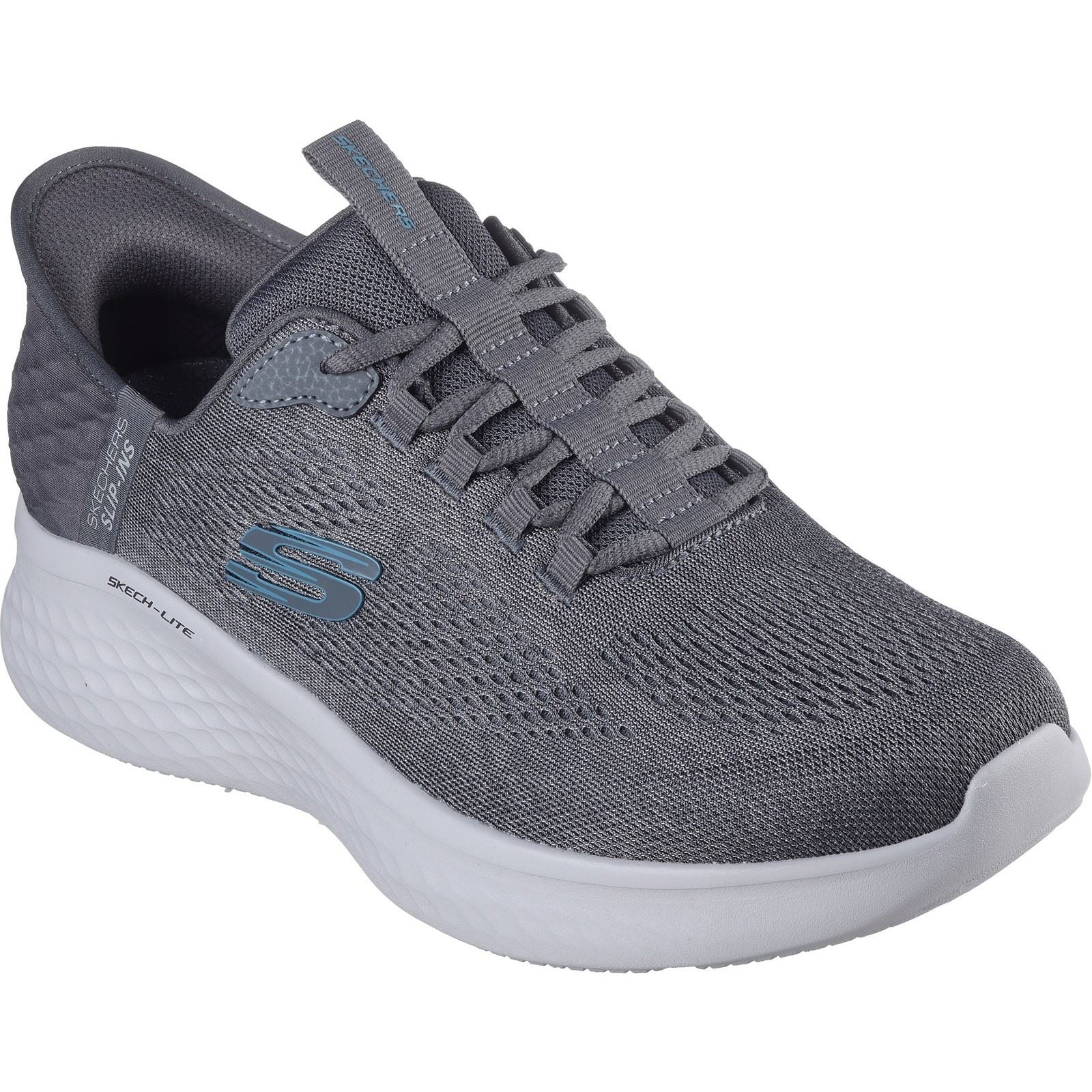 Skechers Skech-Lite Pro Primebase Baskets Pour Hommes En Textile Gris/Bleu