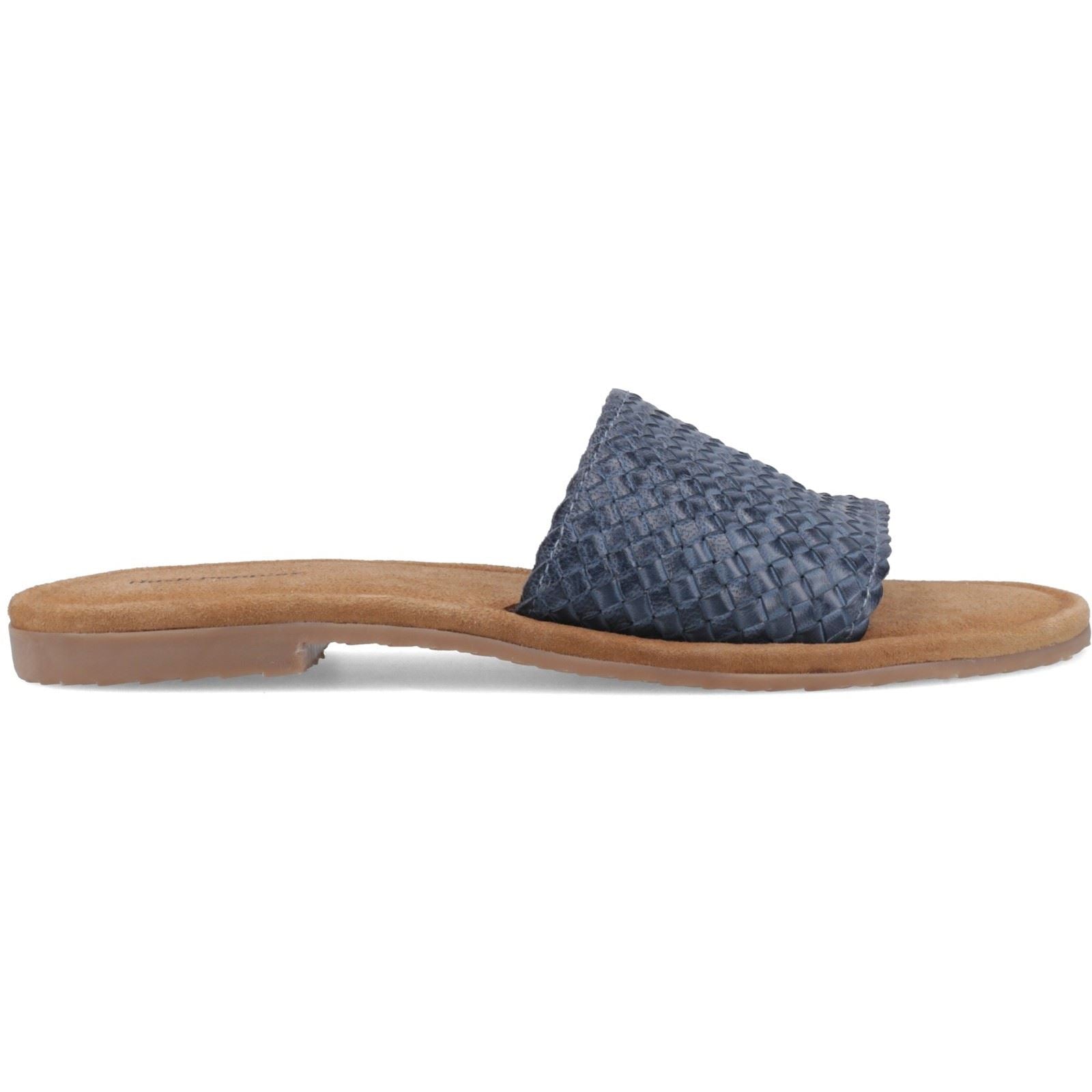 Hush Puppies Hetty Slide Sandales En Cuir Femme Navy Ajustées