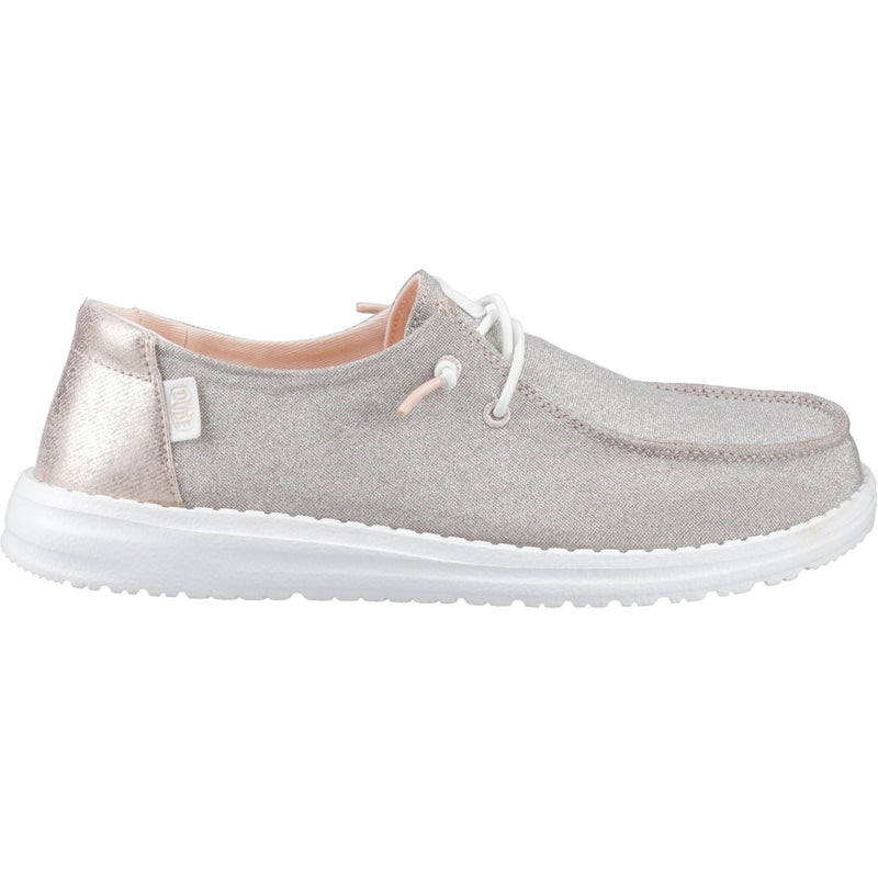 HEYDUDE Wendy Metallic Sparkle Mocassins En Synthétique Pour Femmes Couleur Or Rose
