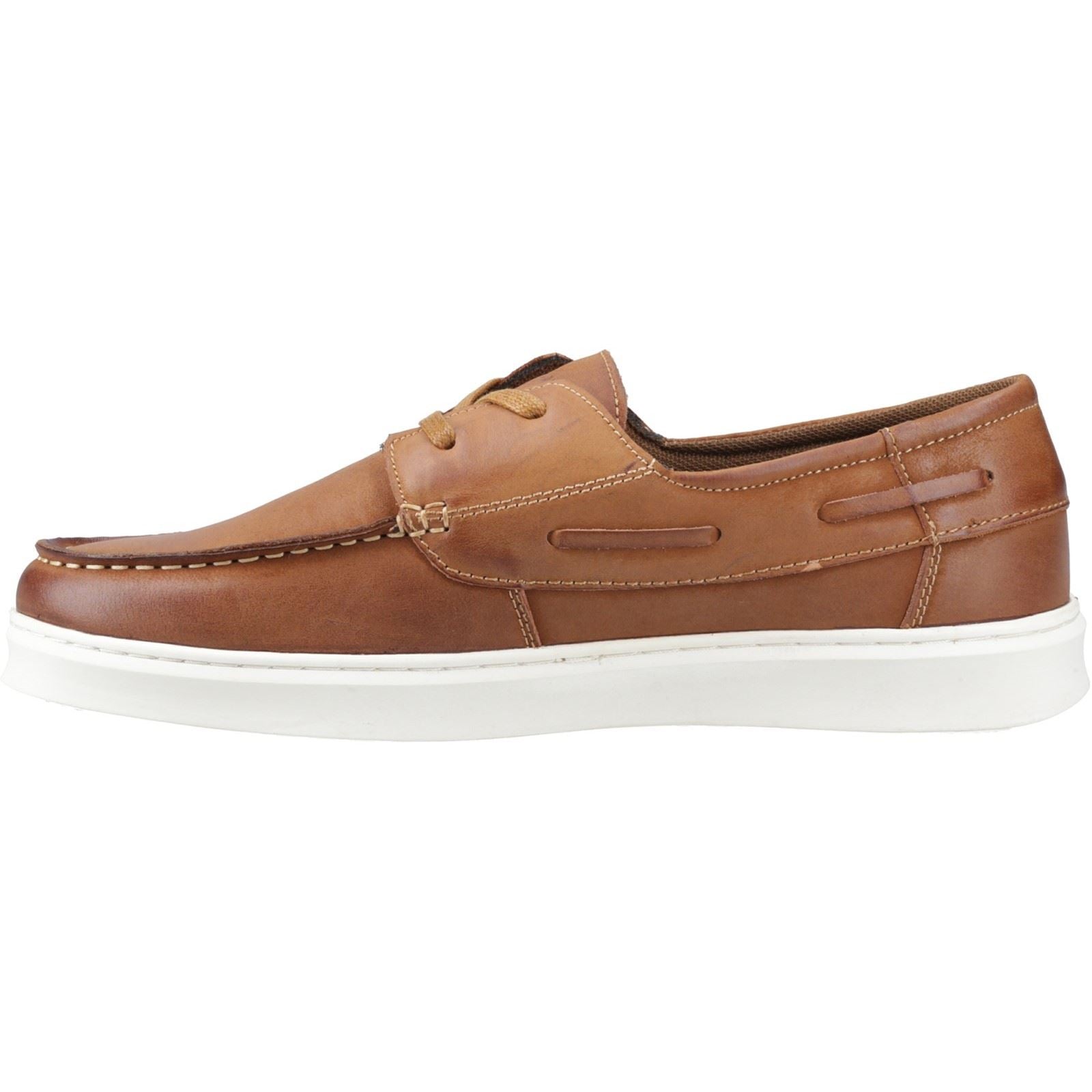 Hush Puppies Madden Boat Shoe Chaussures De Bateau En Cuir Pour Hommes Couleur Tan