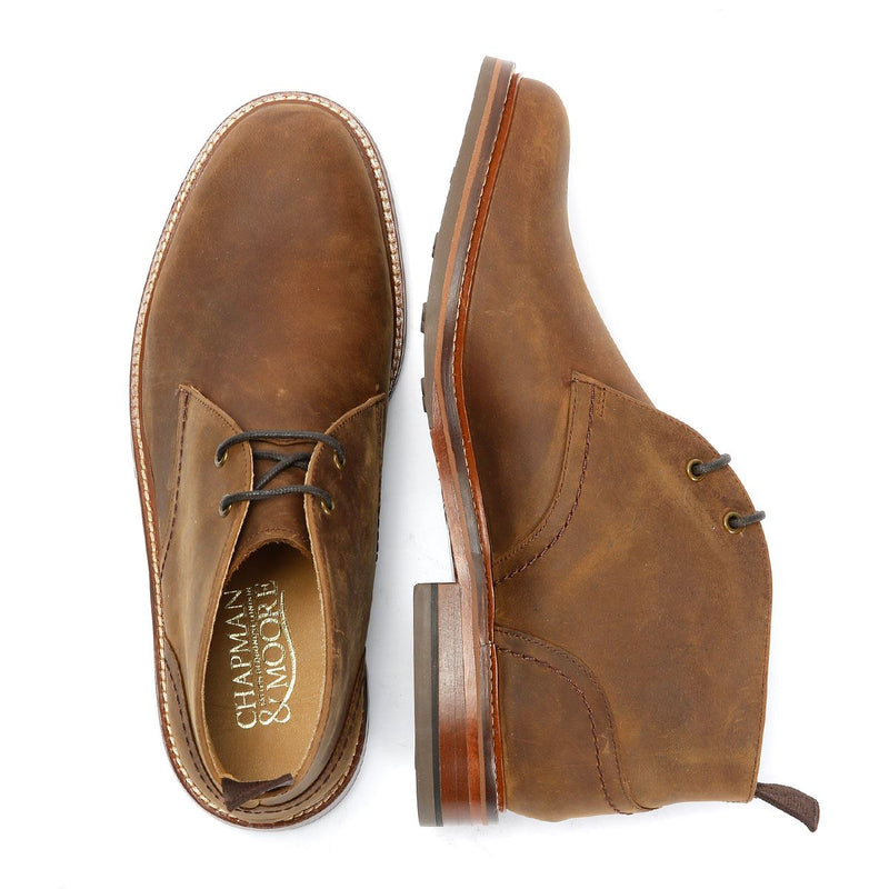 Chapman & Moore Country Chukka Bottes En Cuir Pour Hommes Marron