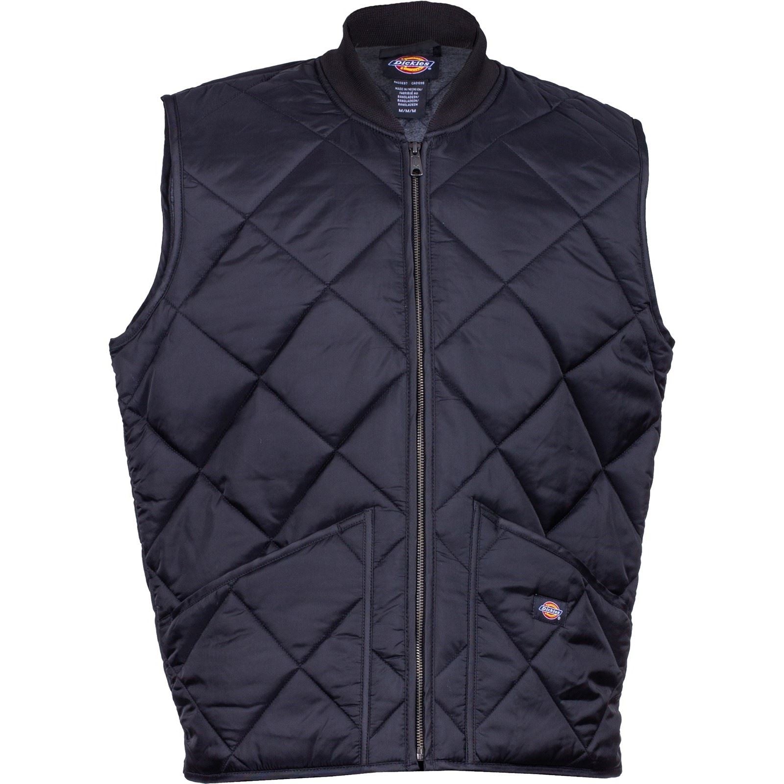 Dickies Diamond Quilted Vest Gilets Noirs Pour Hommes