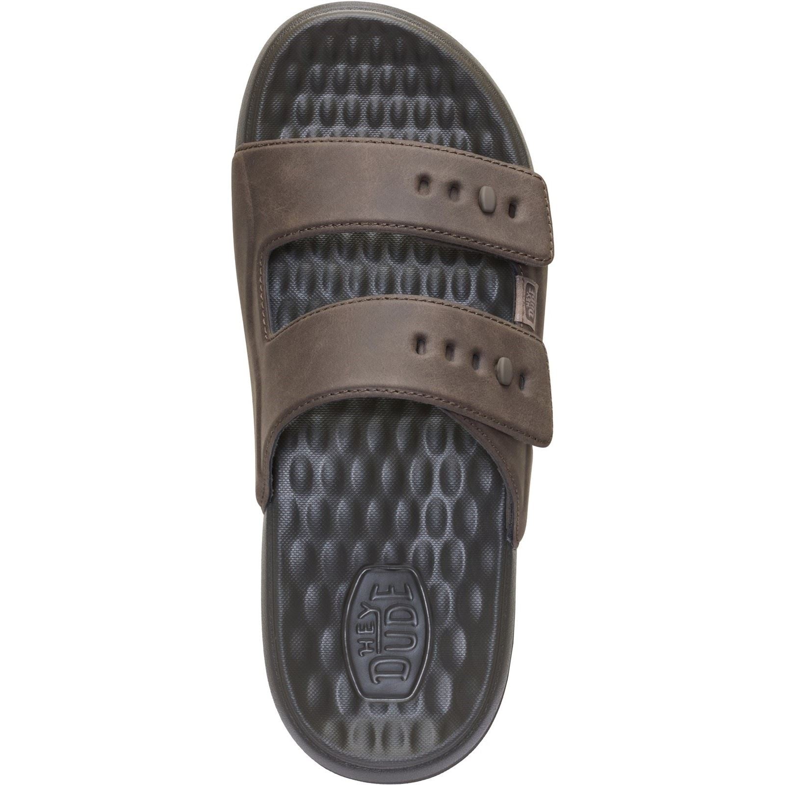 HEYDUDE Wave 2 Strap Sandales Brunes Majeures Pour Hommes En Polyuréthane