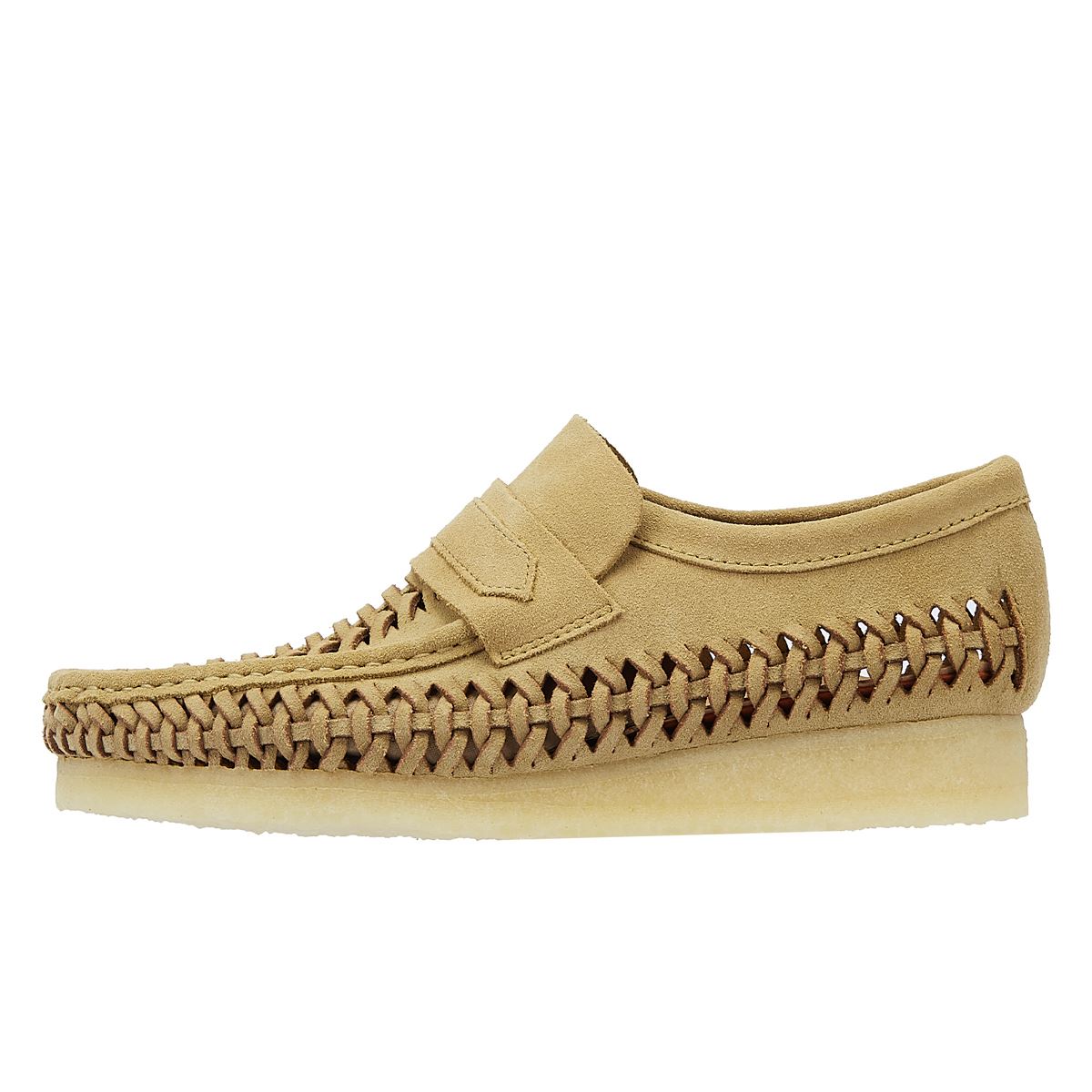 Clarks Originals Wallabee Loafer Weave Suede Mocassins Homme En Érable