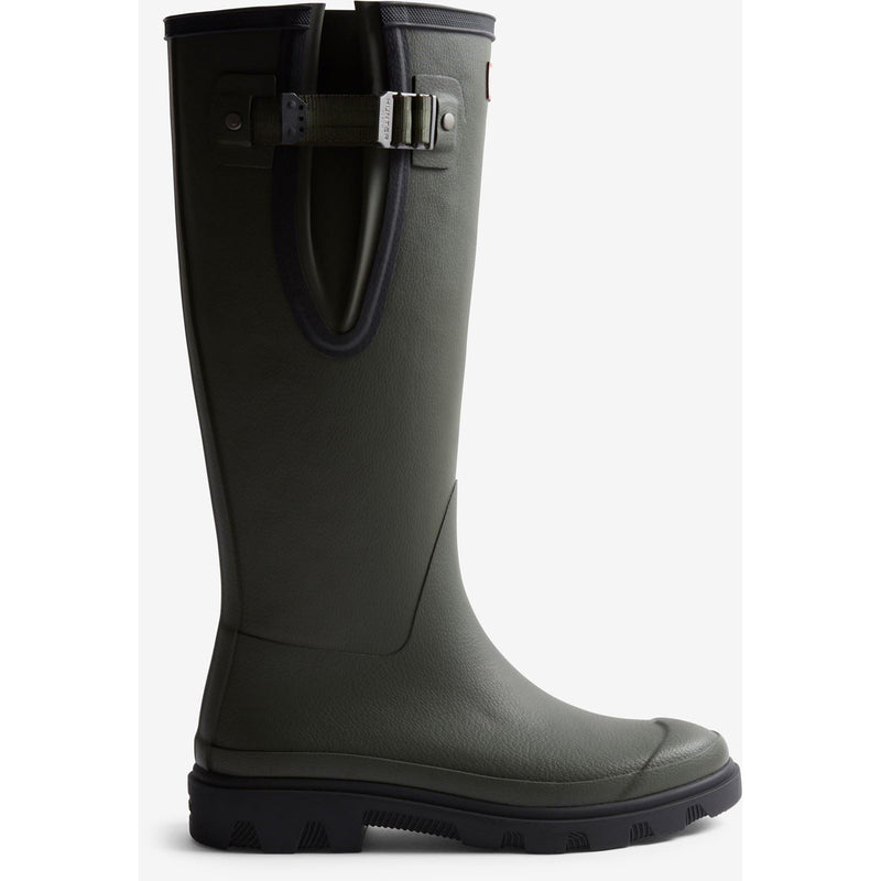Hunter Downpour Adjustable Boot Bottes En Caoutchouc Pour Femmes, Couleur Olive Foncé/Noir