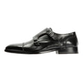 Chapman & Moore Toe Cap Monk Chaussures Noires En Cuir Pour Homme À Lacets