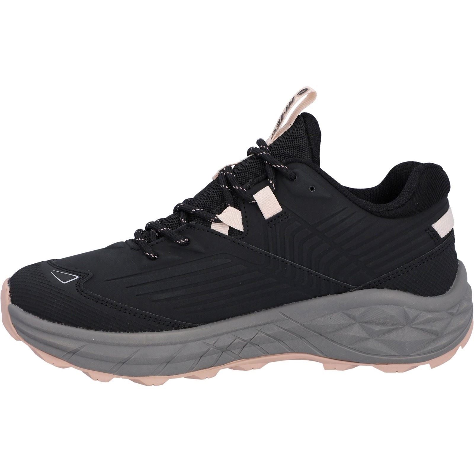 Hi-Tec Fuse Trek Sneakers Pour Femmes En Polyester Noir/gris Ardoise/rose Camée