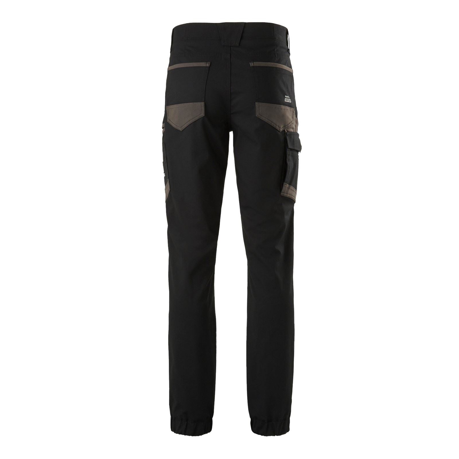 Hard Yakka Raptor Cuff Pantalons Noirs En Coton Pour Hommes - Extérieur