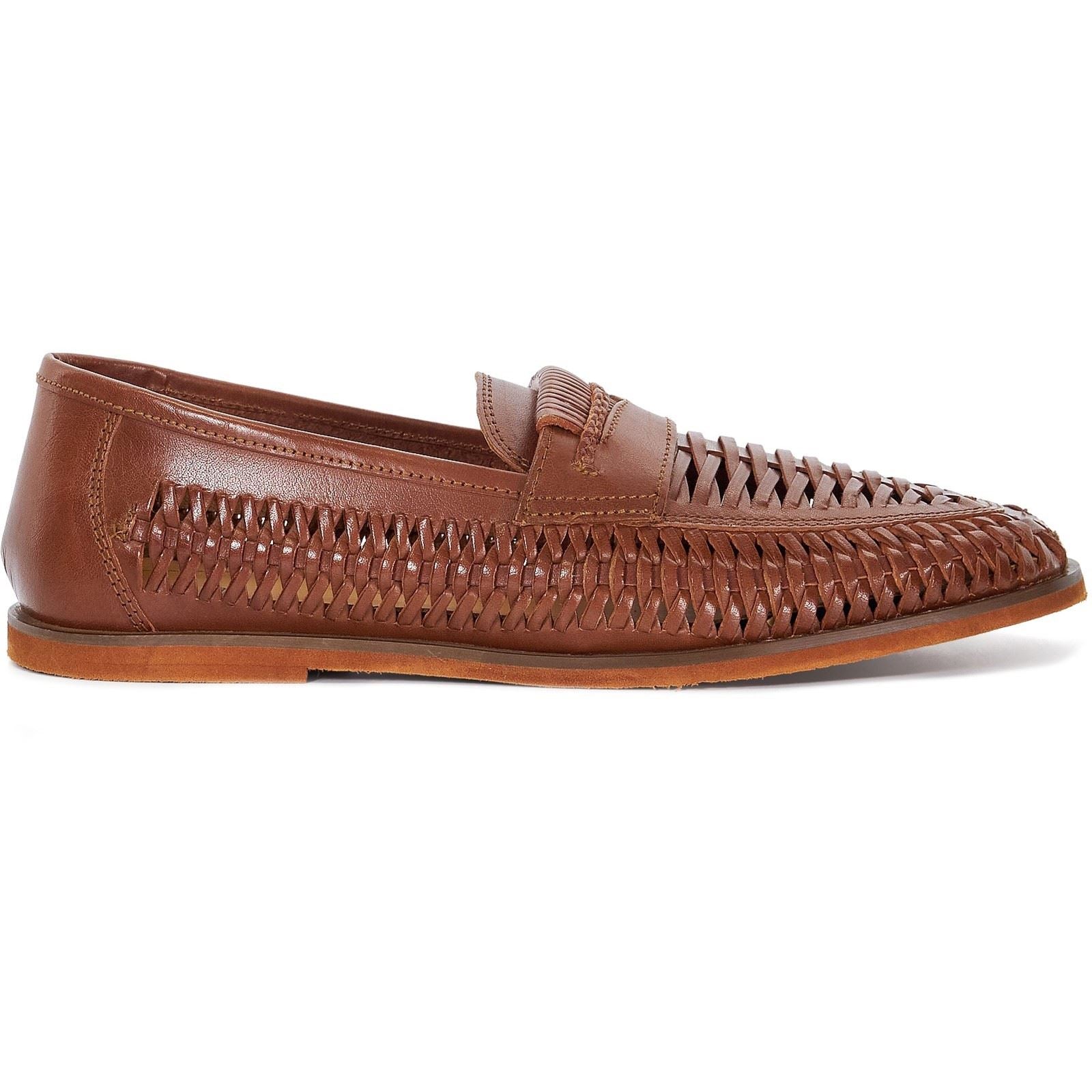 Dune Brickles Mocassins Pour Hommes En Cuir Couleur Fauve