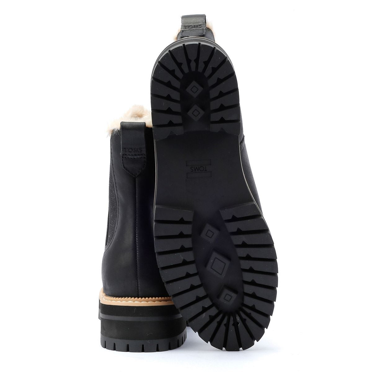 TOMS Bennet Bottes Noires En Cuir Pour Femmes