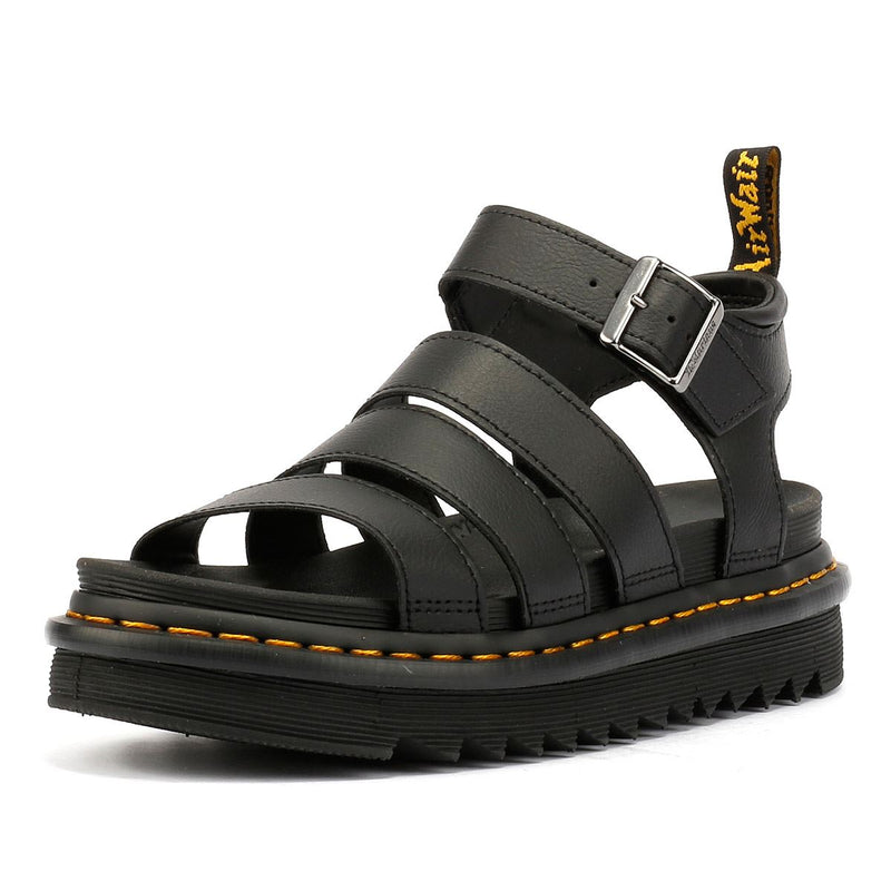 Dr. Martens Blaire Athena Sandales Noires Pour Femmes En Cuir