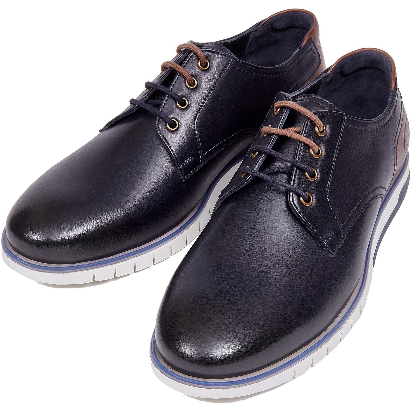 Pod Cillian Chaussures À Lacets En Cuir Pour Hommes, Bleu Marine