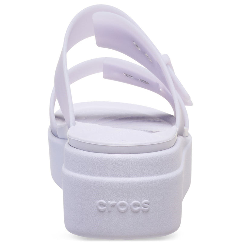 Crocs Brooklyn Buckle Low Wedge Sandales Violettes Pour Femmes