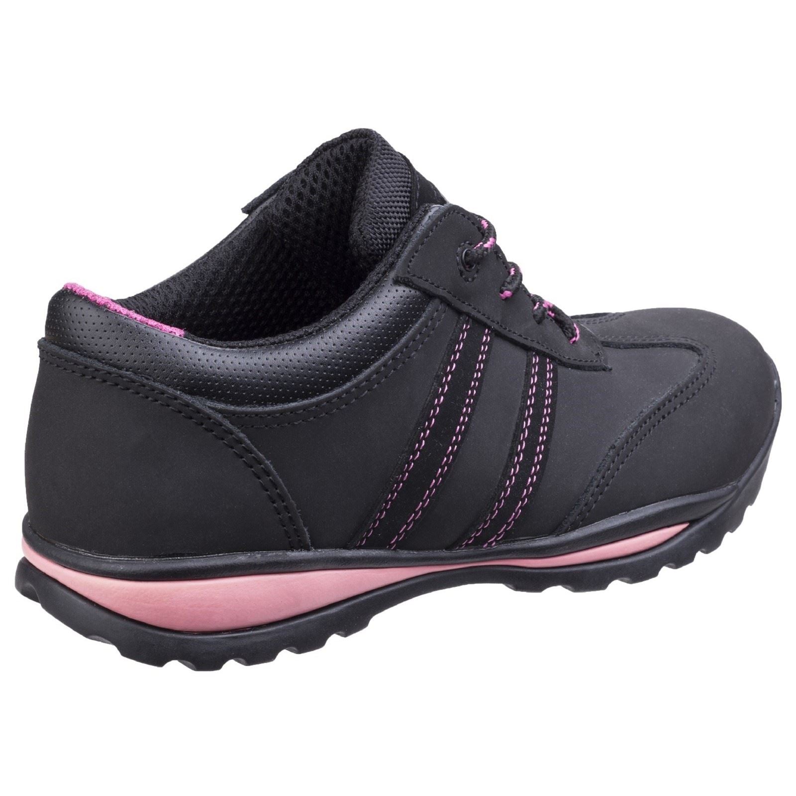 Amblers Safety  Baskets De Sécurité En Cuir Pour Femmes Fs47 Noires/Roses