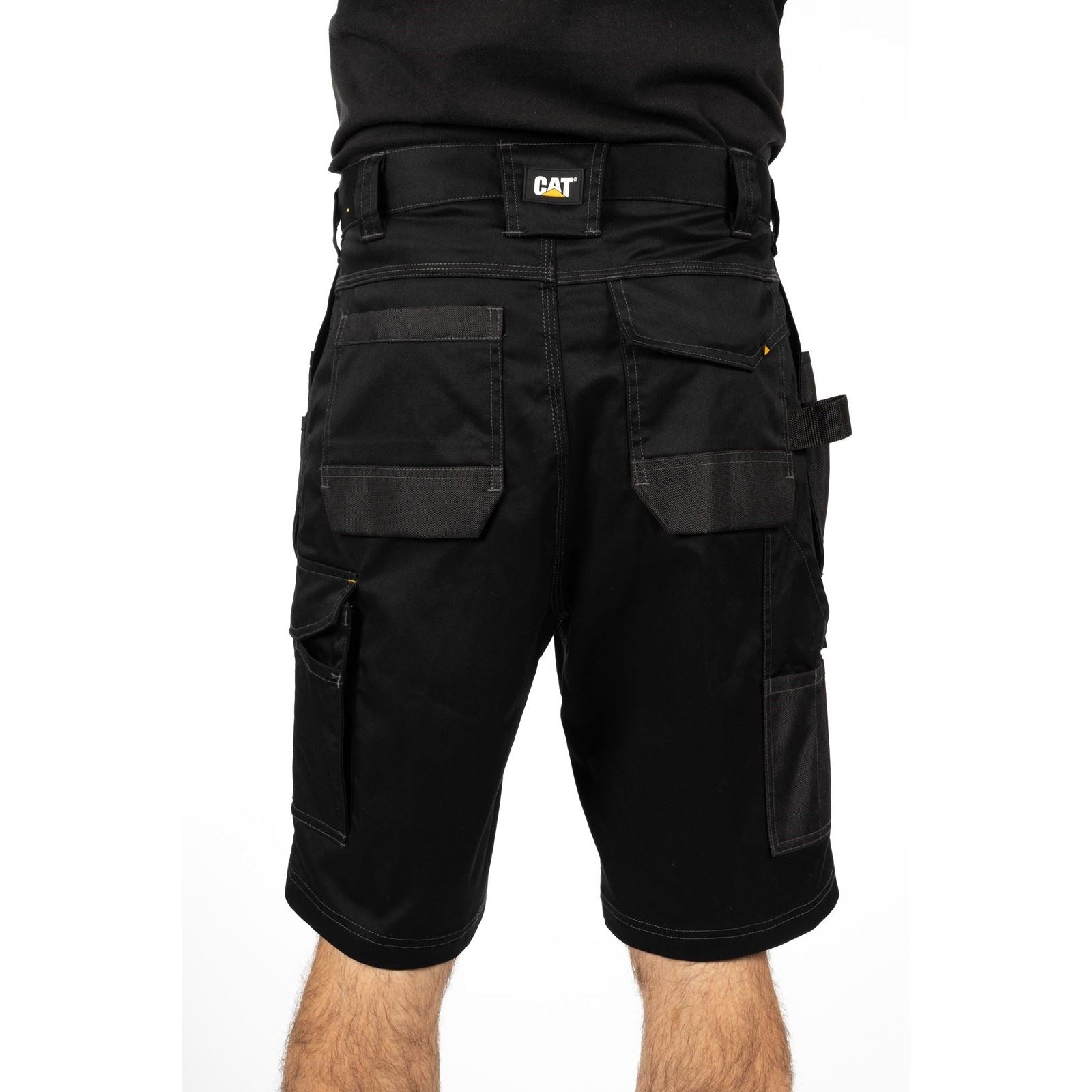 Caterpillar Essential Stretch Holster Shorts De Travail Noirs En Polyester Pour Hommes
