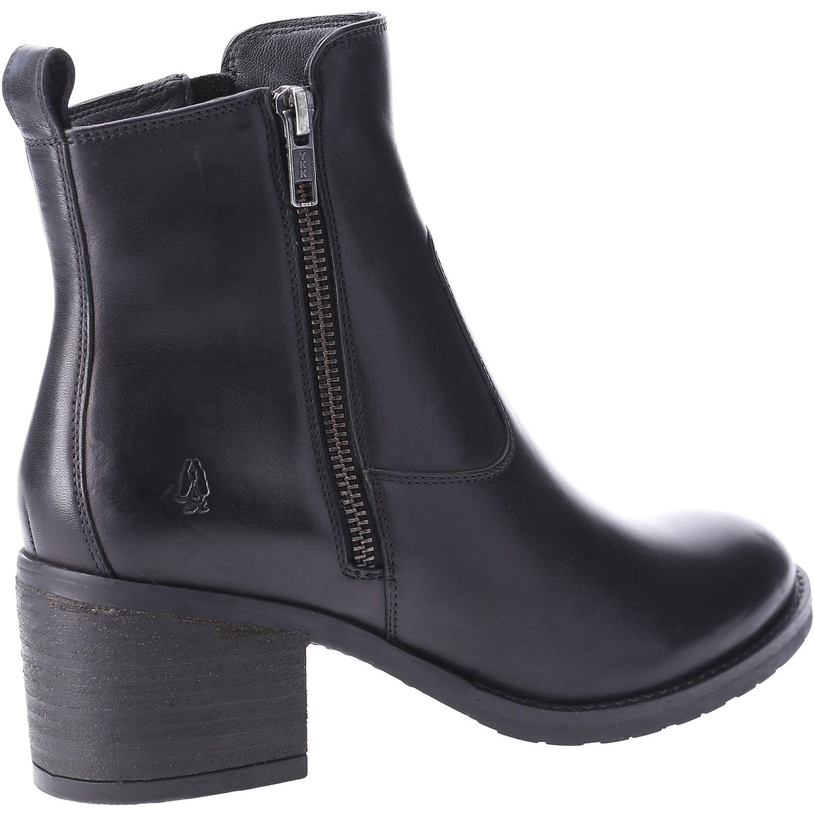 Hush Puppies Helena Bottes Noires En Cuir Pour Femmes