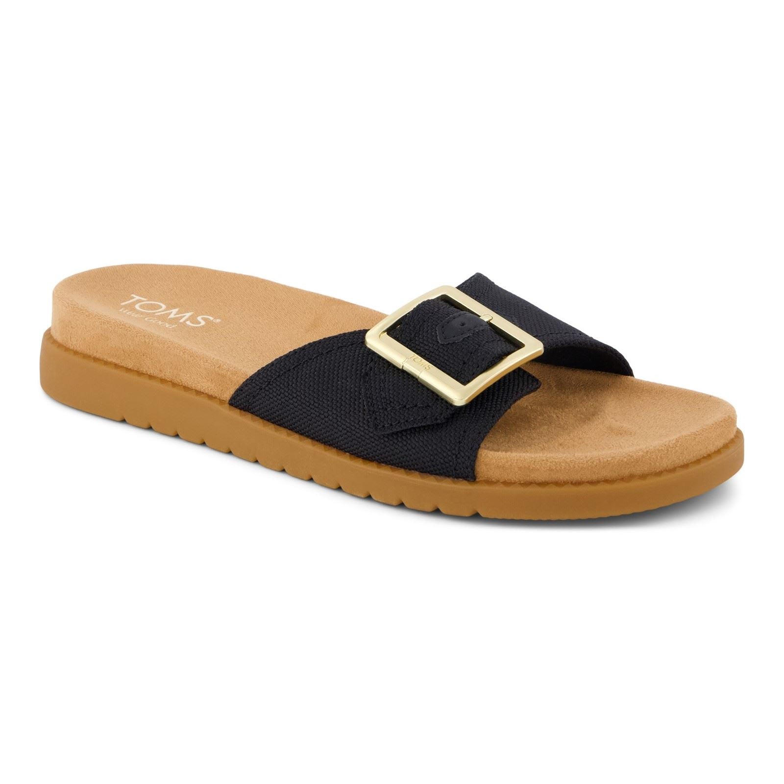 TOMS Marin Sandales Noires En Textile Pour Femmes