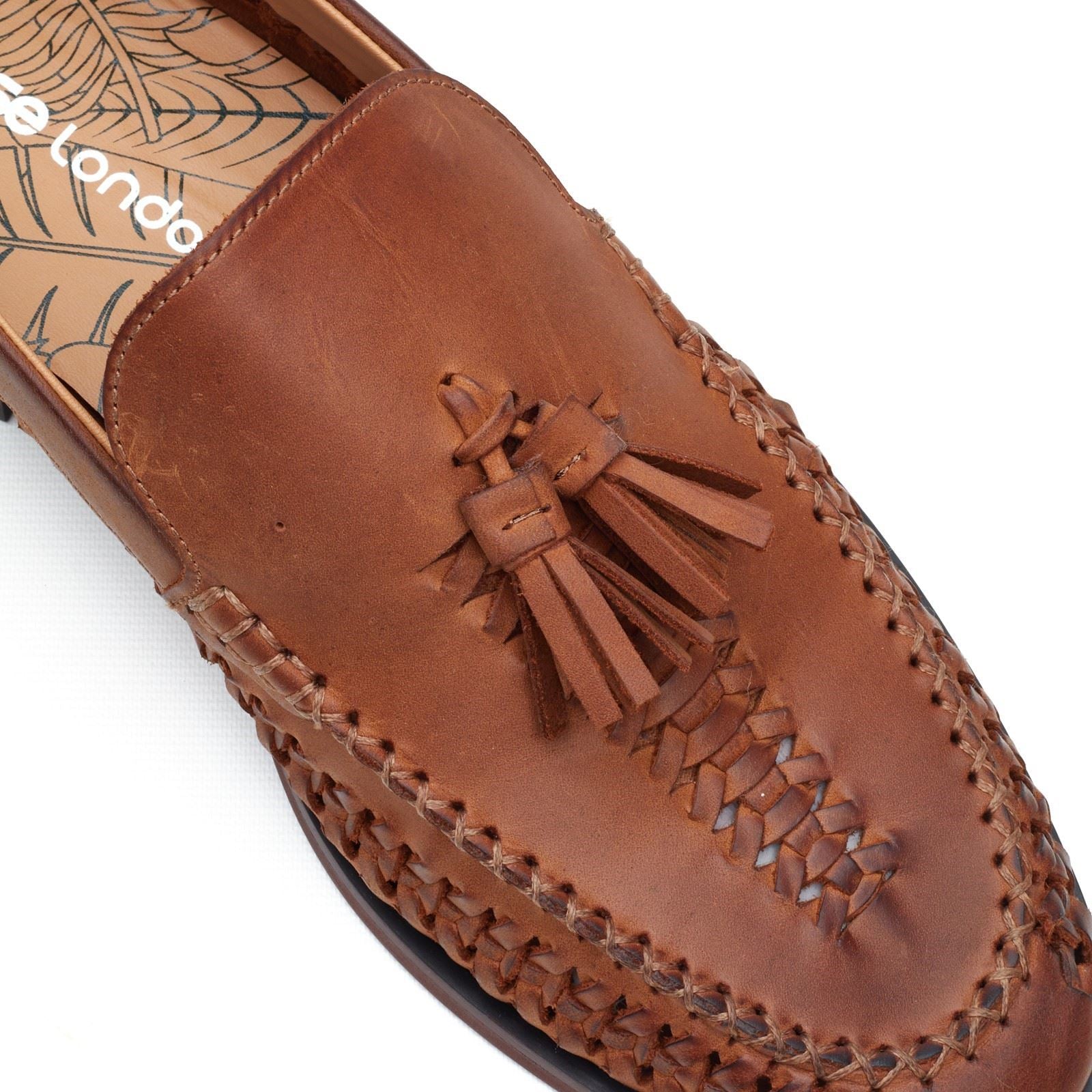 Base London Bracken Loafer Mocassins En Cuir Pour Hommes En Tan