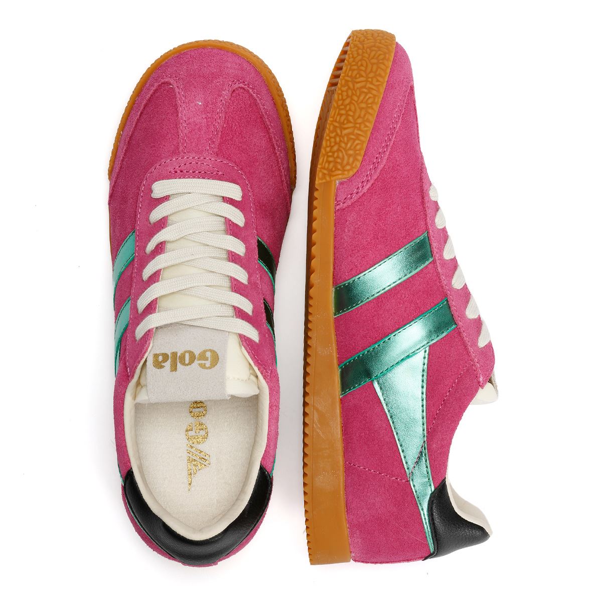 Gola Elan Glitz Chaussures De Sport Roses Pour Femmes En Daim