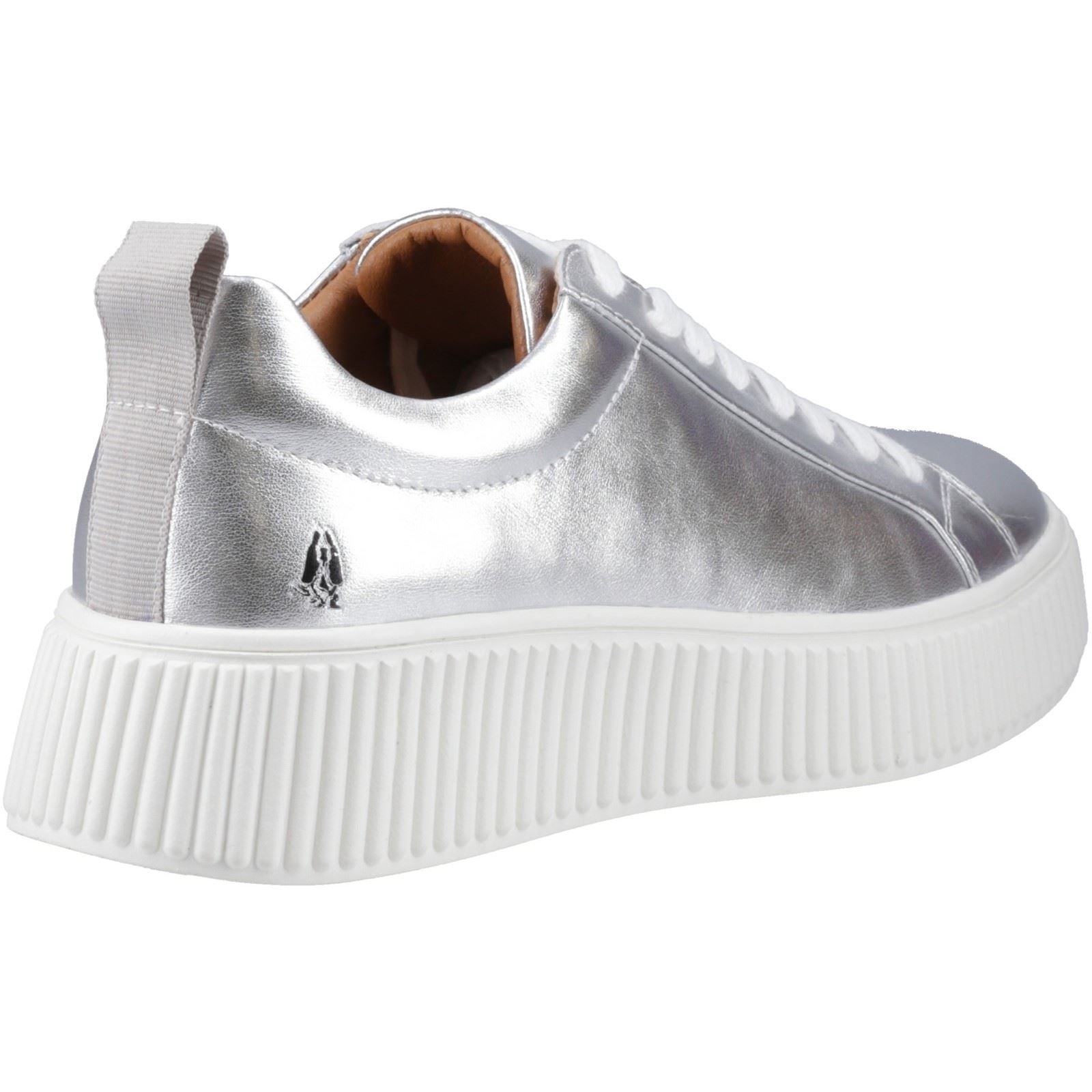 Hush Puppies Harlow Baskets En Cuir Pour Femmes Argentées