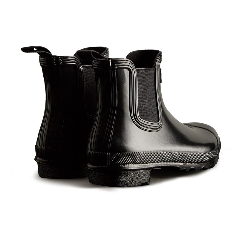 Hunter Original Chelsea Gloss Bottes En Caoutchouc Noires Pour Femmes