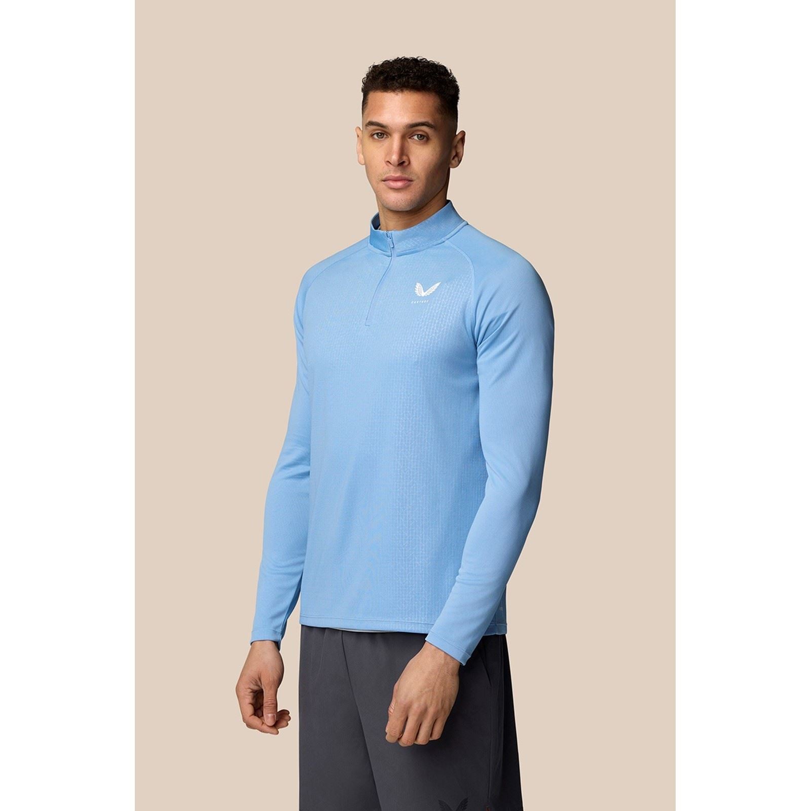 Castore Adapt 1/4 Zip Top T-Shirts De Sport Actifs Pour Hommes En Polyester Noir