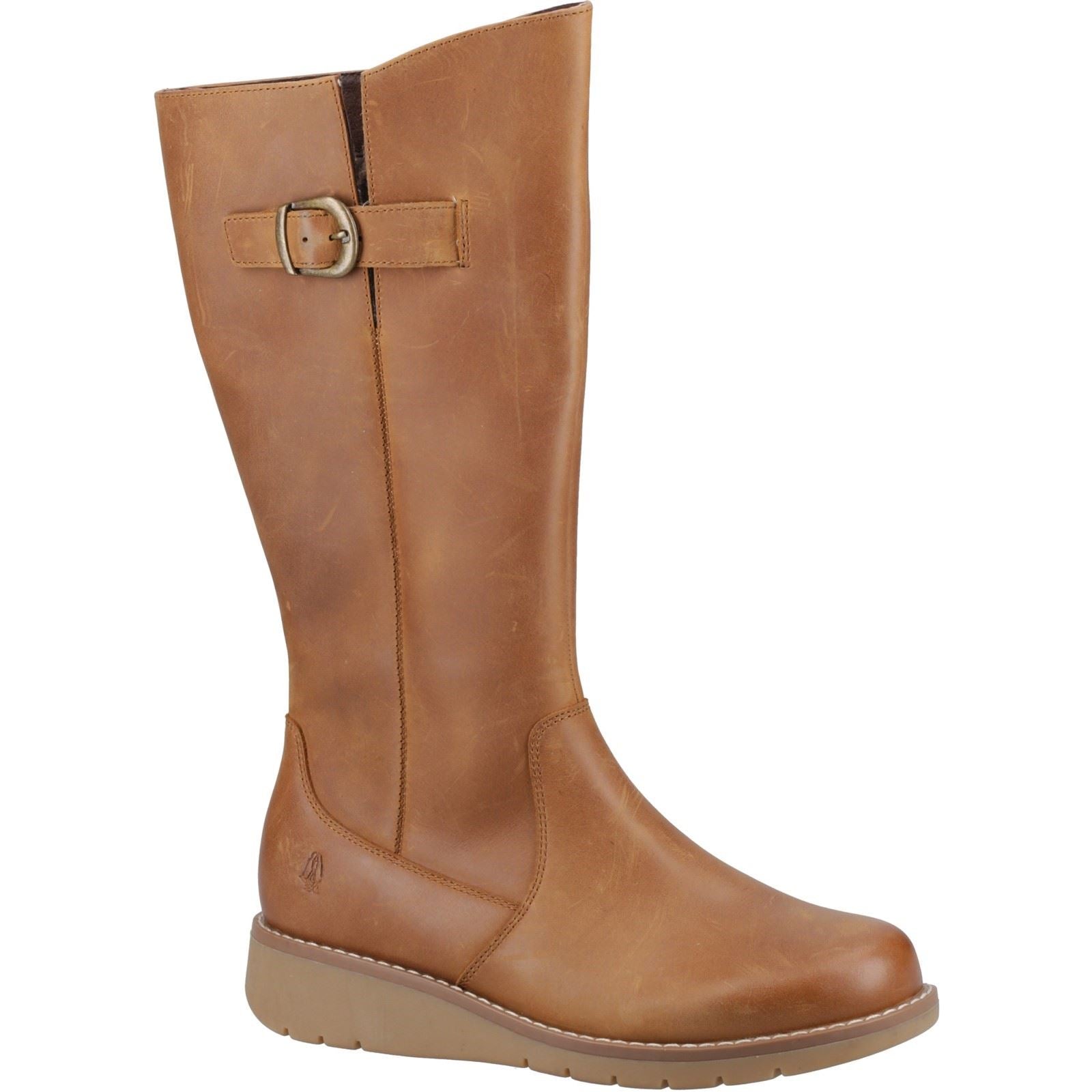Hush Puppies Luna Bottes En Cuir Pour Femmes Couleur Tan