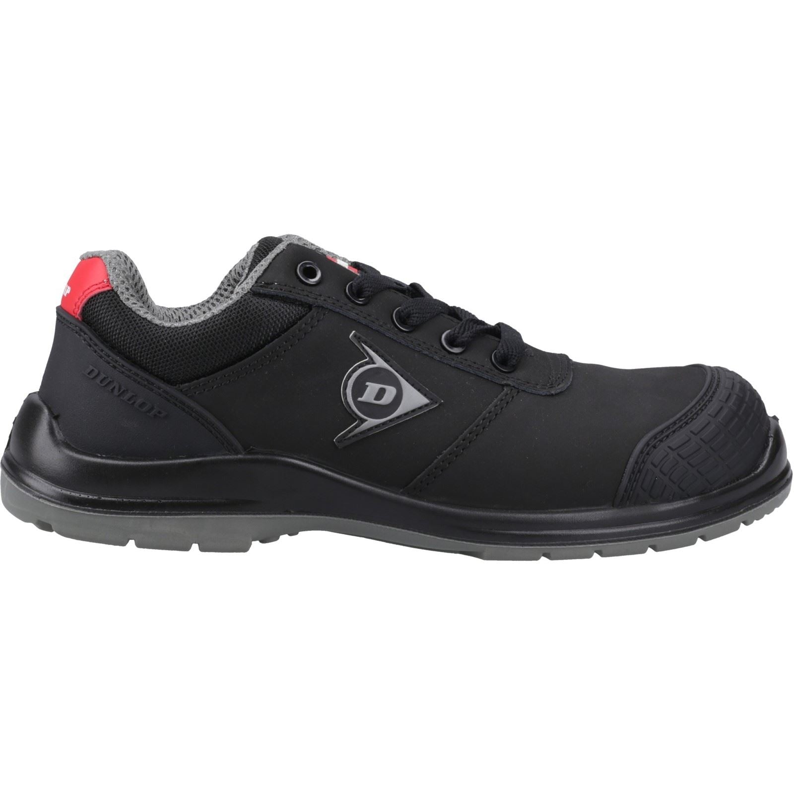 Dunlop First One Adv-Evo Low Baskets De Sécurité Nubuck Pour Hommes Noires/Rouges