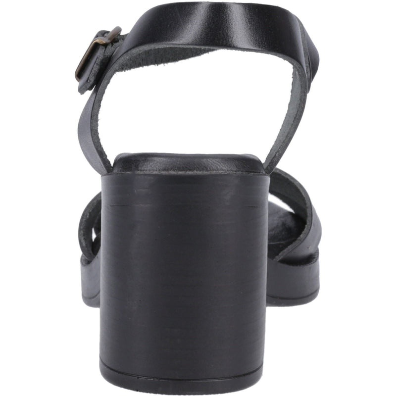 Hush Puppies Georgia Sandales Noires En Cuir Pour Femmes