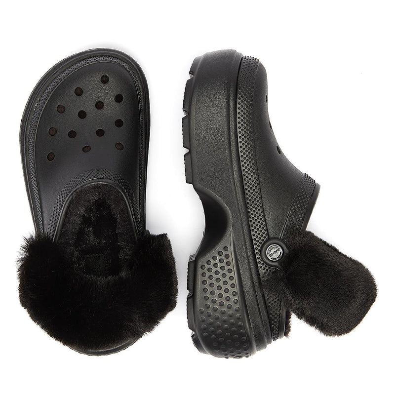 Crocs Sabots À Semelle Crantée Pour Femmes Couleur Noir
