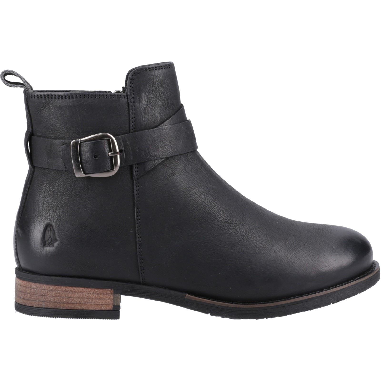 Hush Puppies Elise Bottes Noires En Cuir Pour Femmes