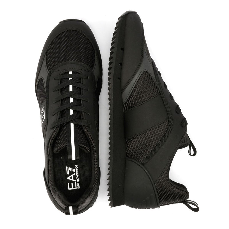 EA7 Black & White Carbon Baskets Noires Pour Hommes