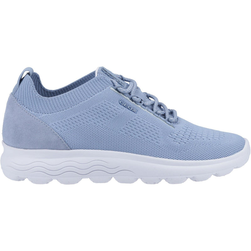 Geox D Spherica A Baskets En Cuir Pour Femmes De Couleur Ciel Clair