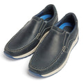 Pod Sean Chaussures Bateau Pour Hommes En Cuir Bleu Marine