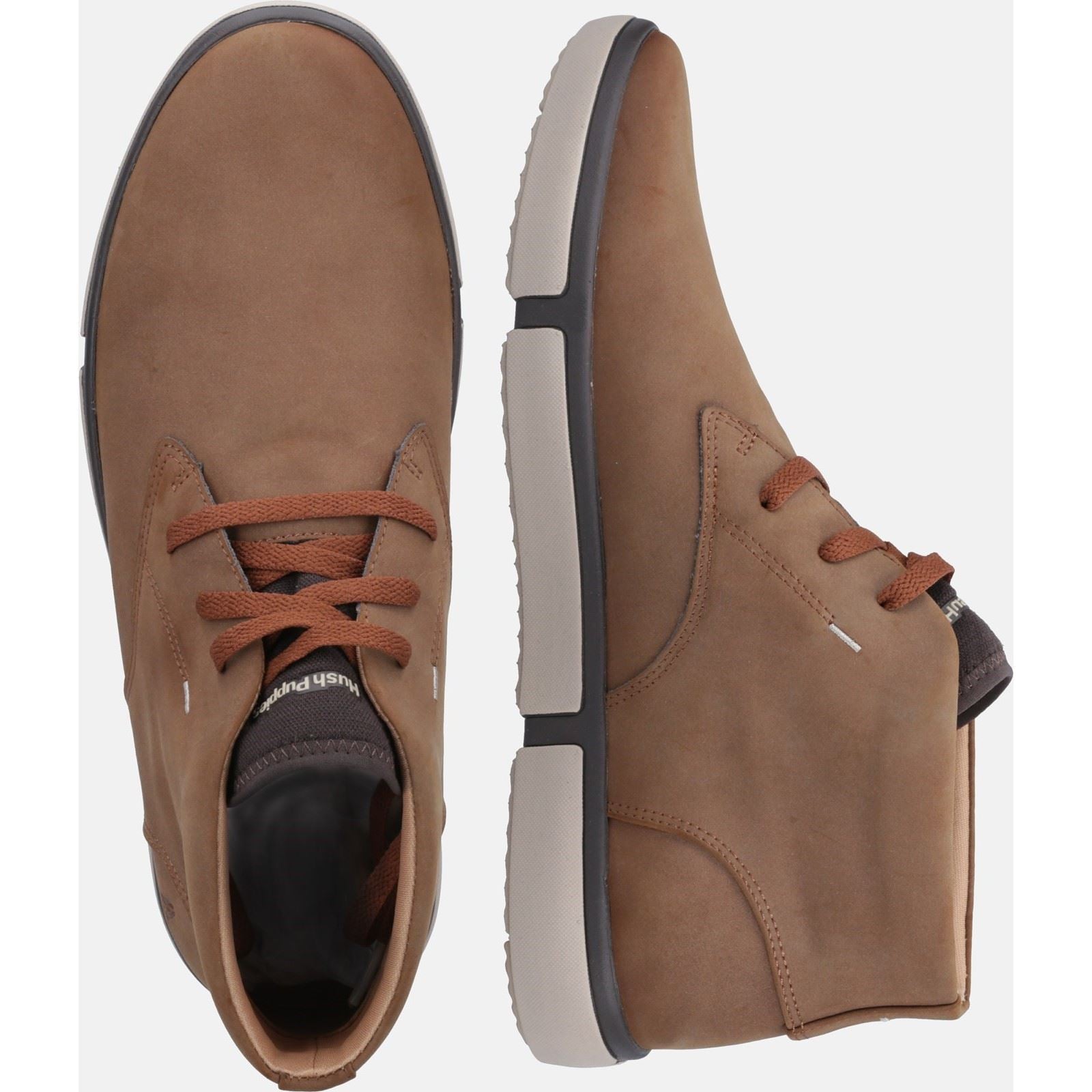 Hush Puppies Briggs Chukka Bottes En Cuir Pour Hommes Couleur Cognac