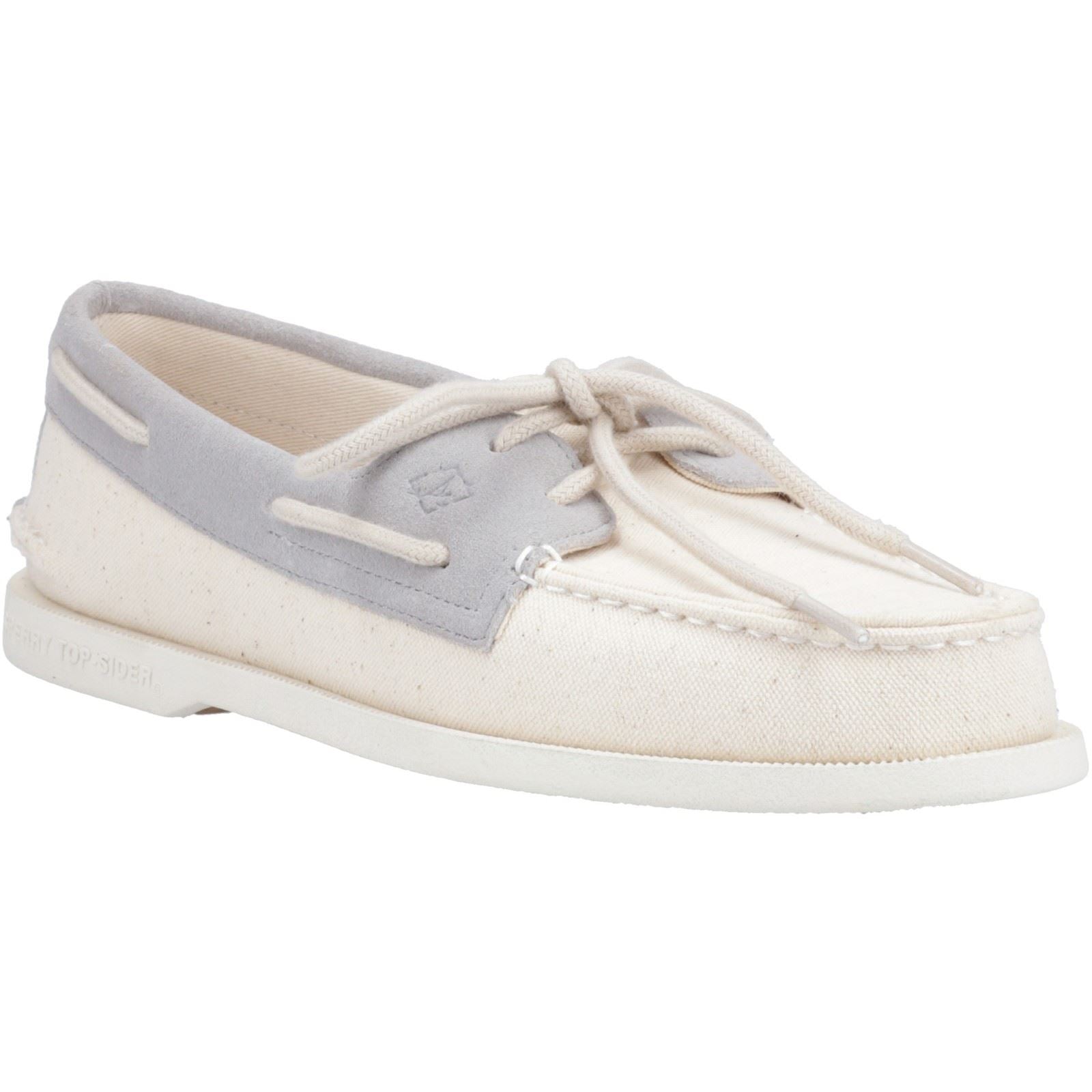 Sperry Authentic Original 2-Eye Seacycled Chaussures Homme En Coton À Lacets Couleur Beige