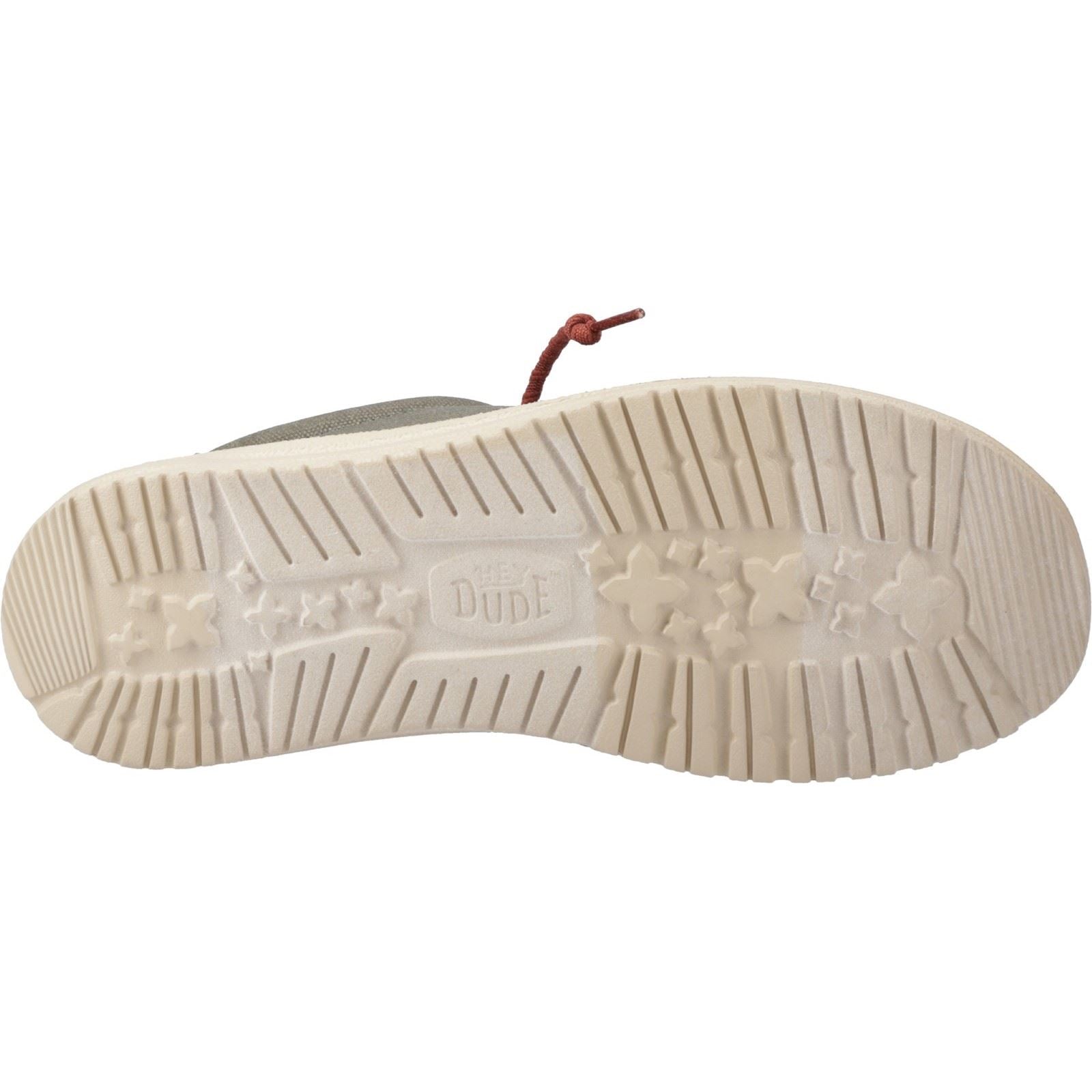 HEYDUDE Wally Waxed Chaussures Bateau En Olive Pour Hommes En Tissu