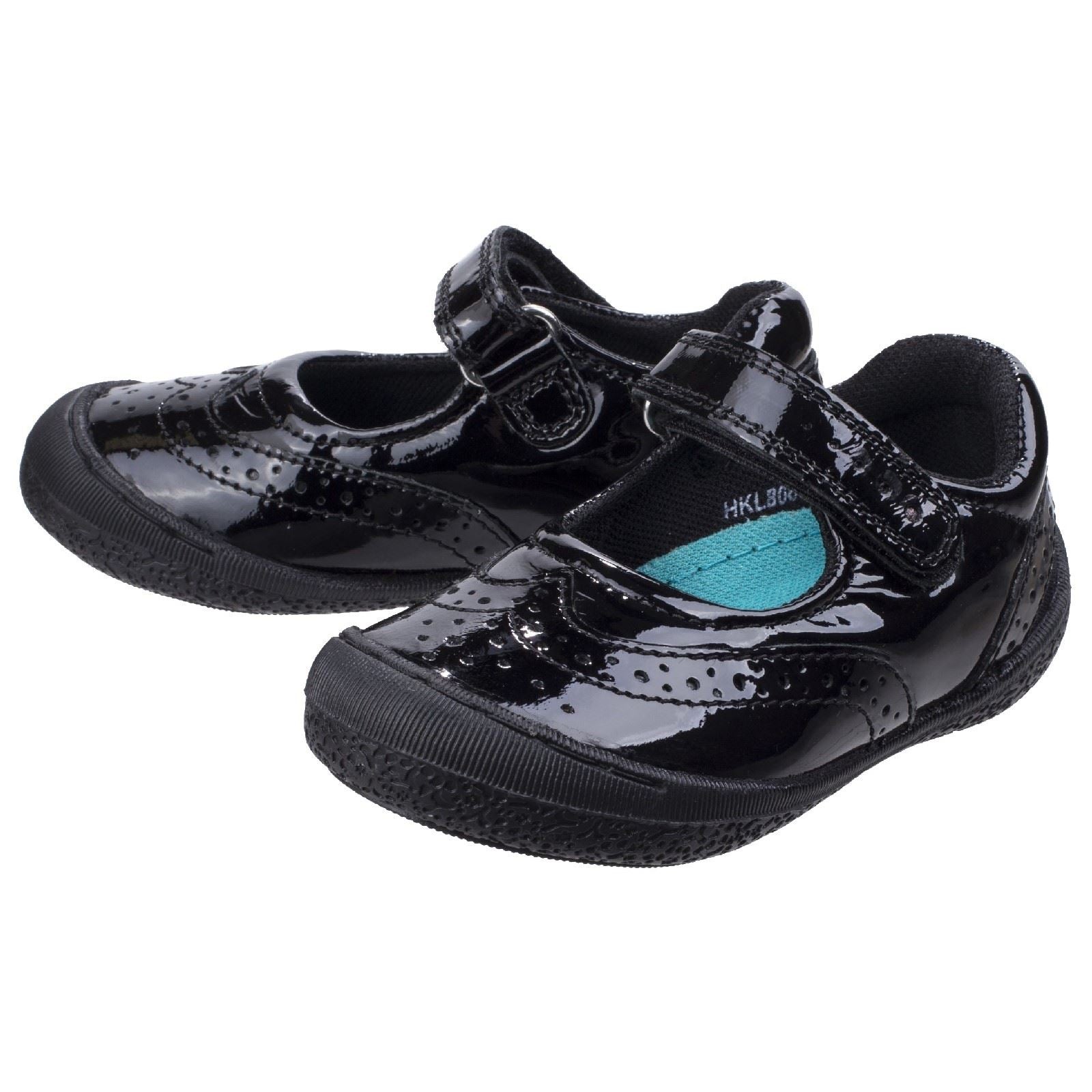 Hush Puppies Rina Junior Patent Chaussures Noires En Cuir Verni Pour Filles