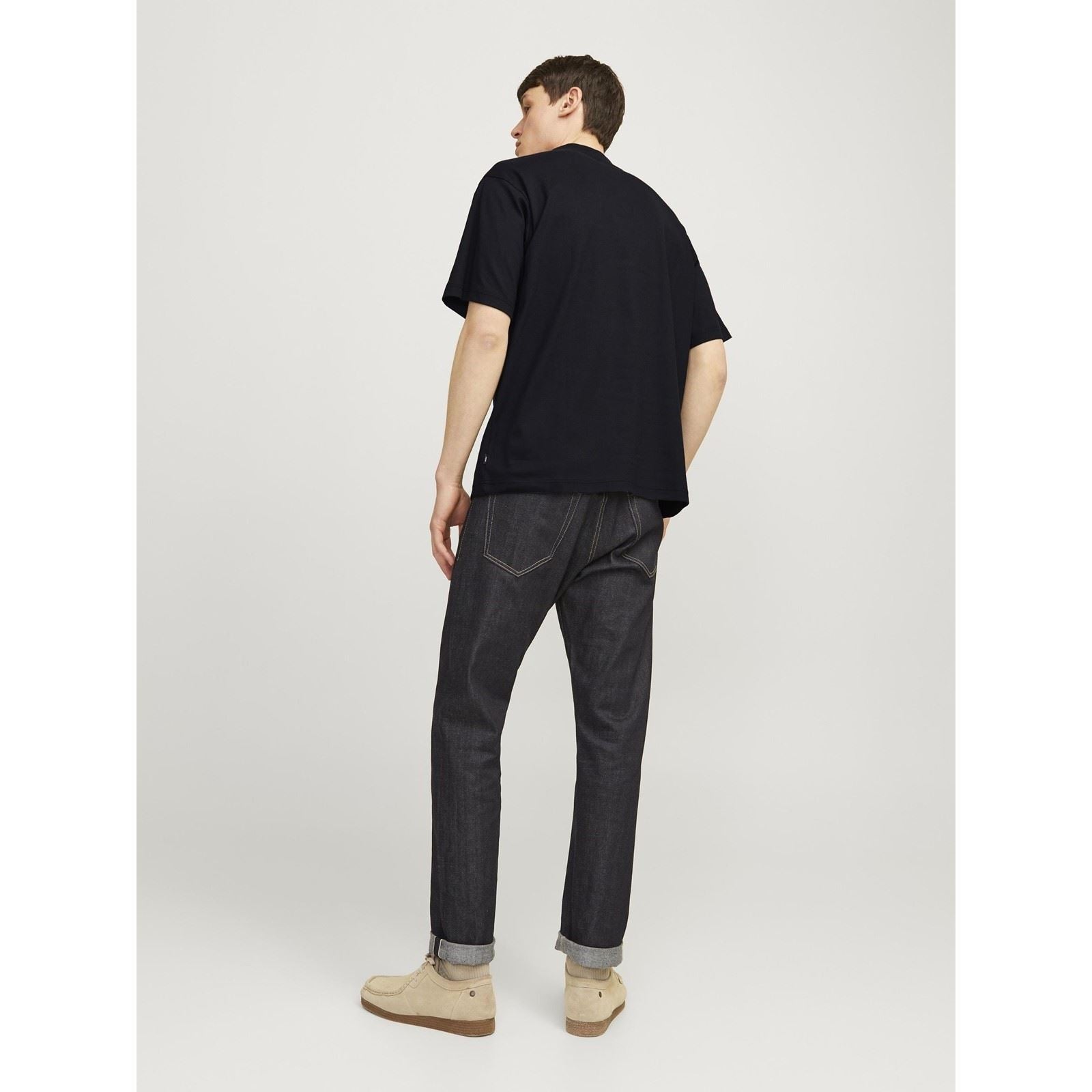 Jack & Jones Chad Branding T-Shirts À Manches Courtes Noirs En Coton Pour Hommes