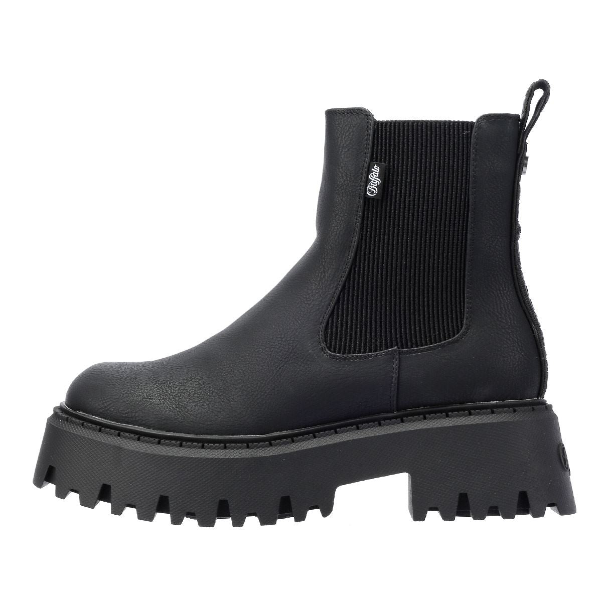 Buffalo Aspen Chelsea Bottes noires en nappa vegan pour femmes