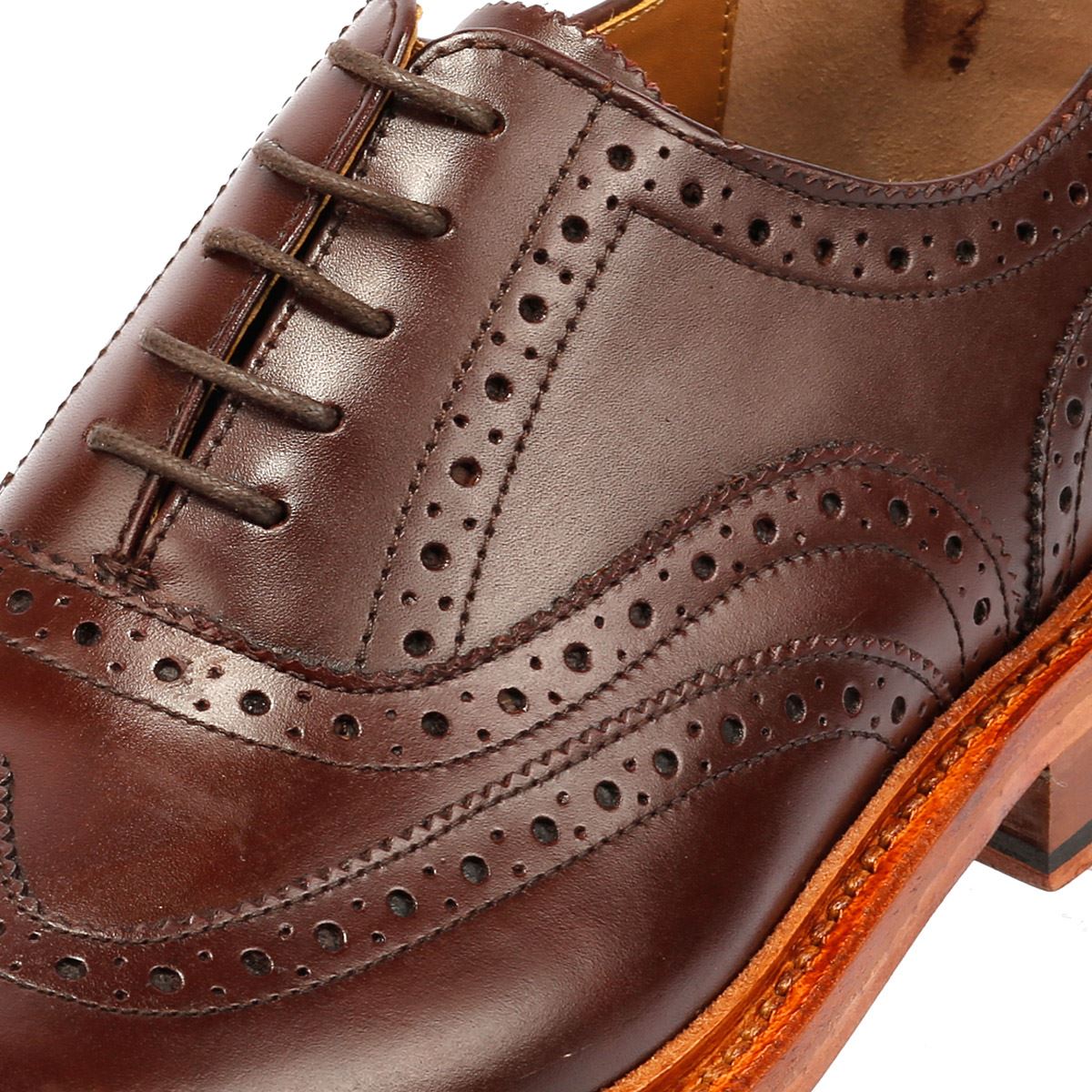 Ben Sherman Sugarman Brogue Chaussures En Cuir Marron À Lacets Pour Homme
