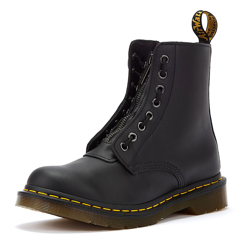 Dr. Martens 1460 Bottes Noires à Fermeture Éclair Avant Pascal