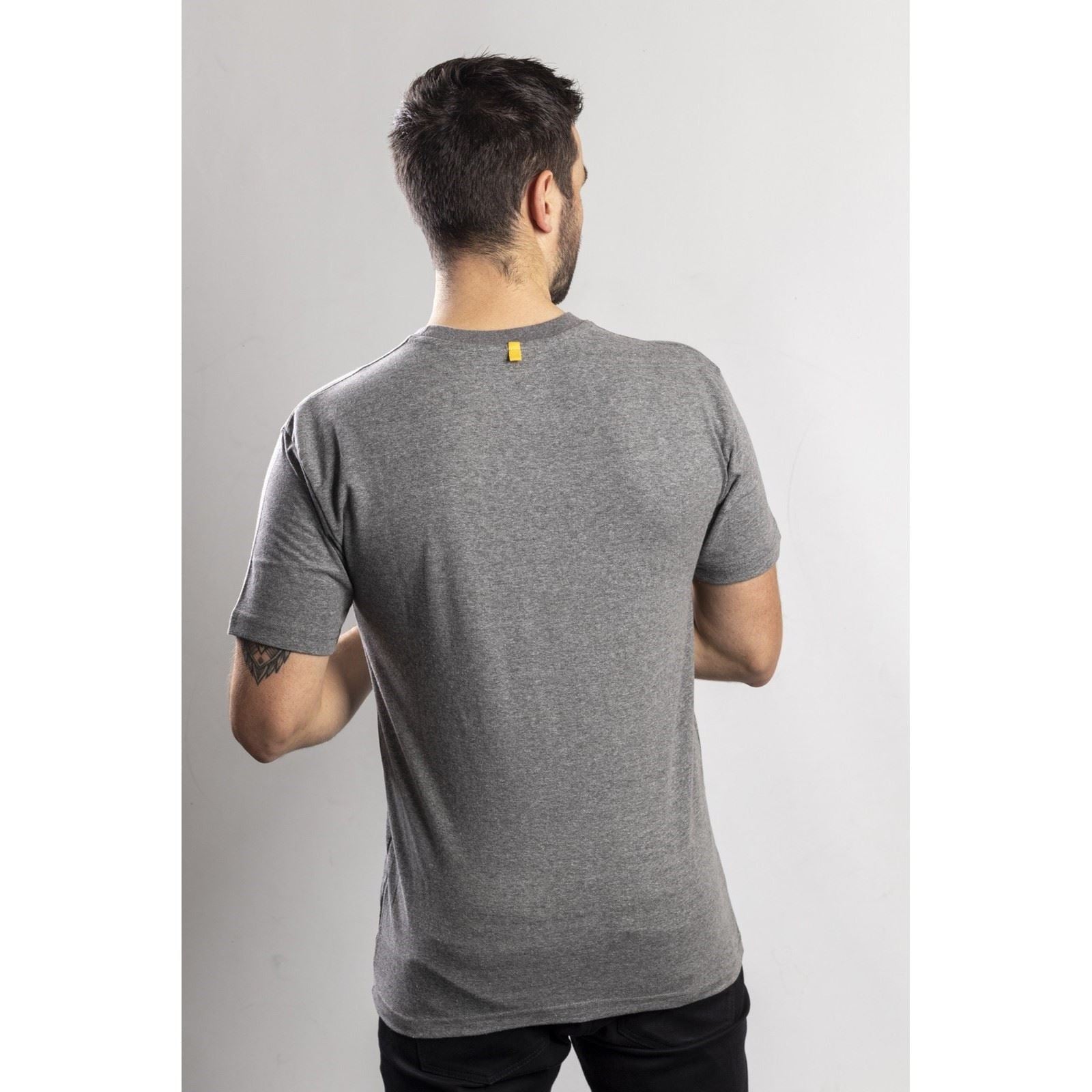 Caterpillar Trademark Logo T-Shirts À Manches Courtes Grises Pour Hommes En Coton