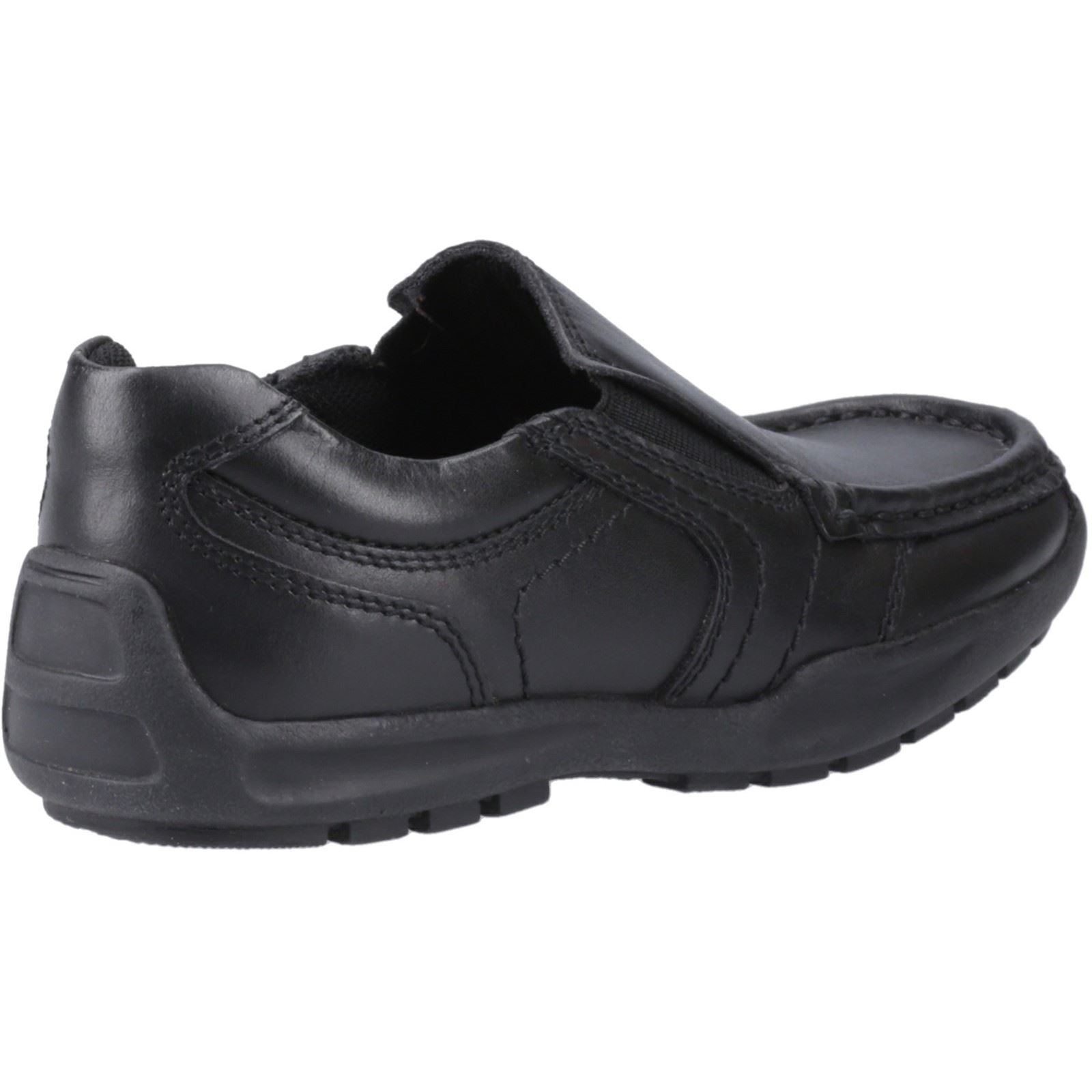Hush Puppies Morgan Chaussures Noires Pour Garçons En Cuir