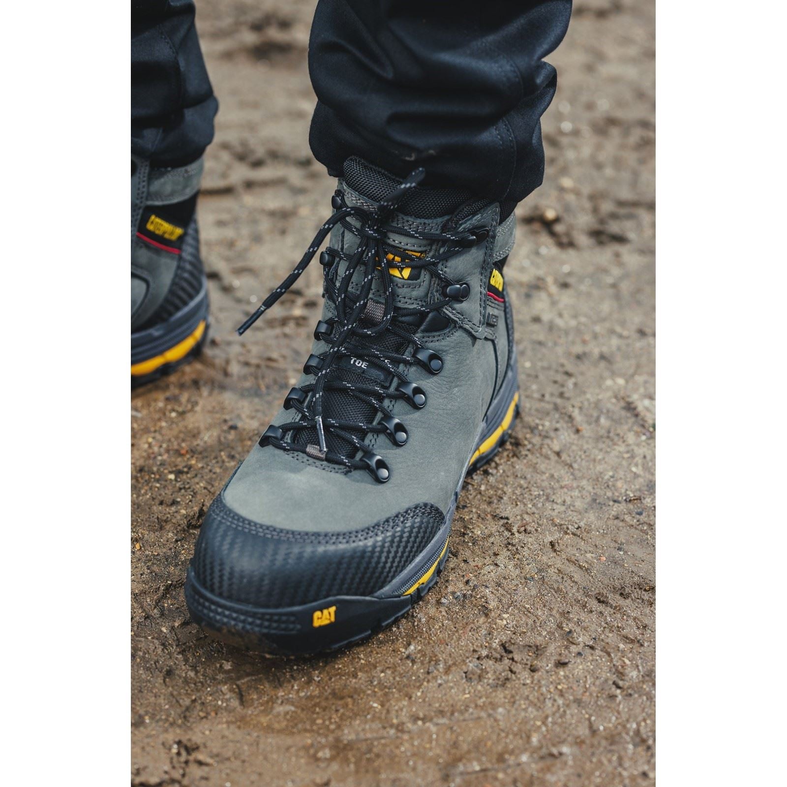 Caterpillar  Bottes De Sécurité Munising En Cuir Ombre Foncée