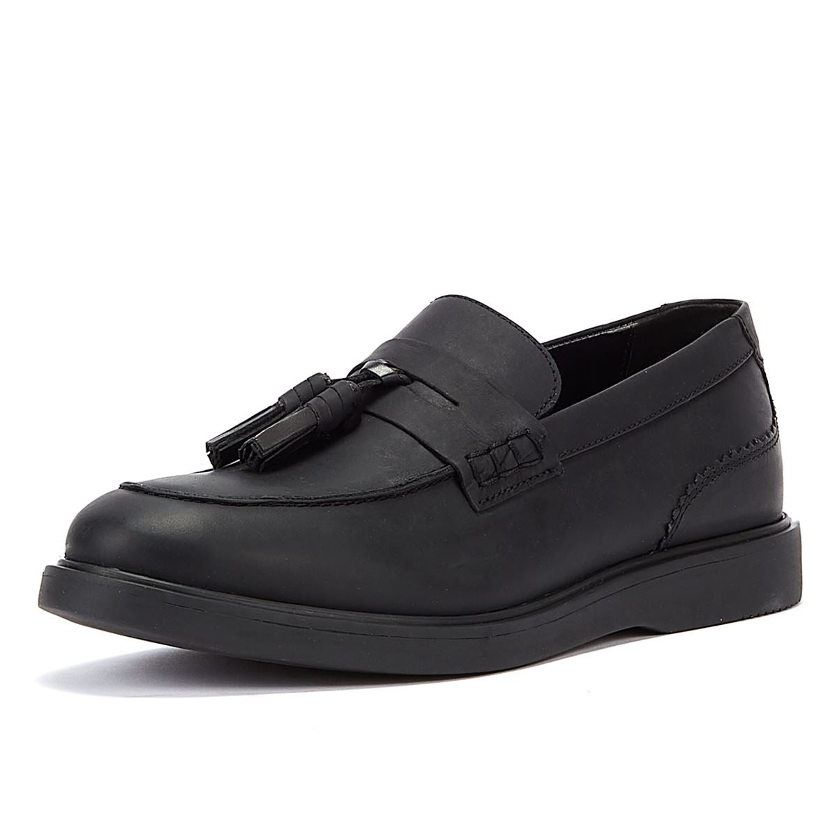 Hudson Mocassin Cato En Cuir Fou Pour Hommes Mocassins Noirs