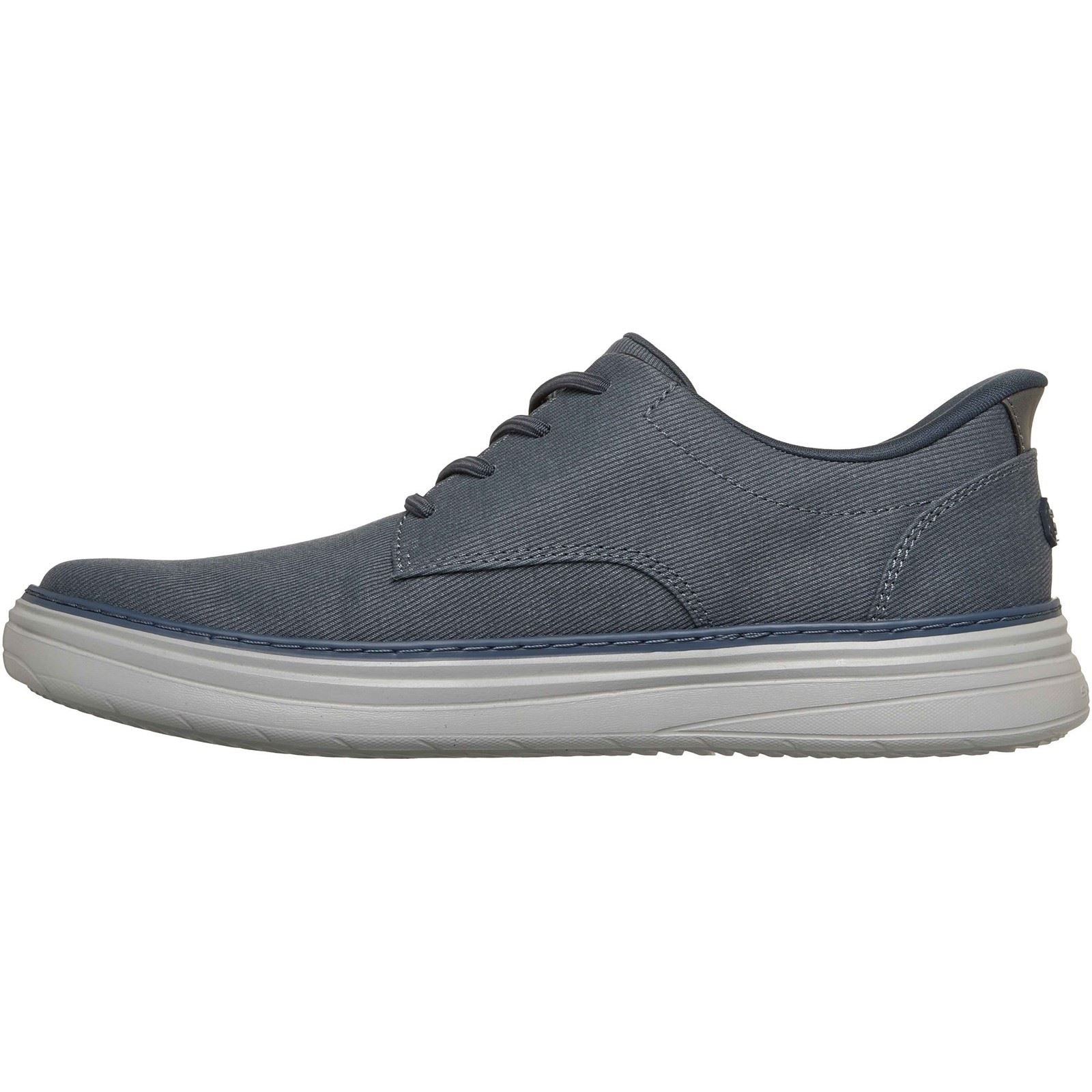 Skechers Hyland Justino Chaussures À Lacets Pour Hommes En Textile Bleu Marine